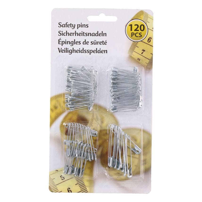 Edco Veiligheidsspelden, 120 stuks, Accessoires voor naaien, Zilver