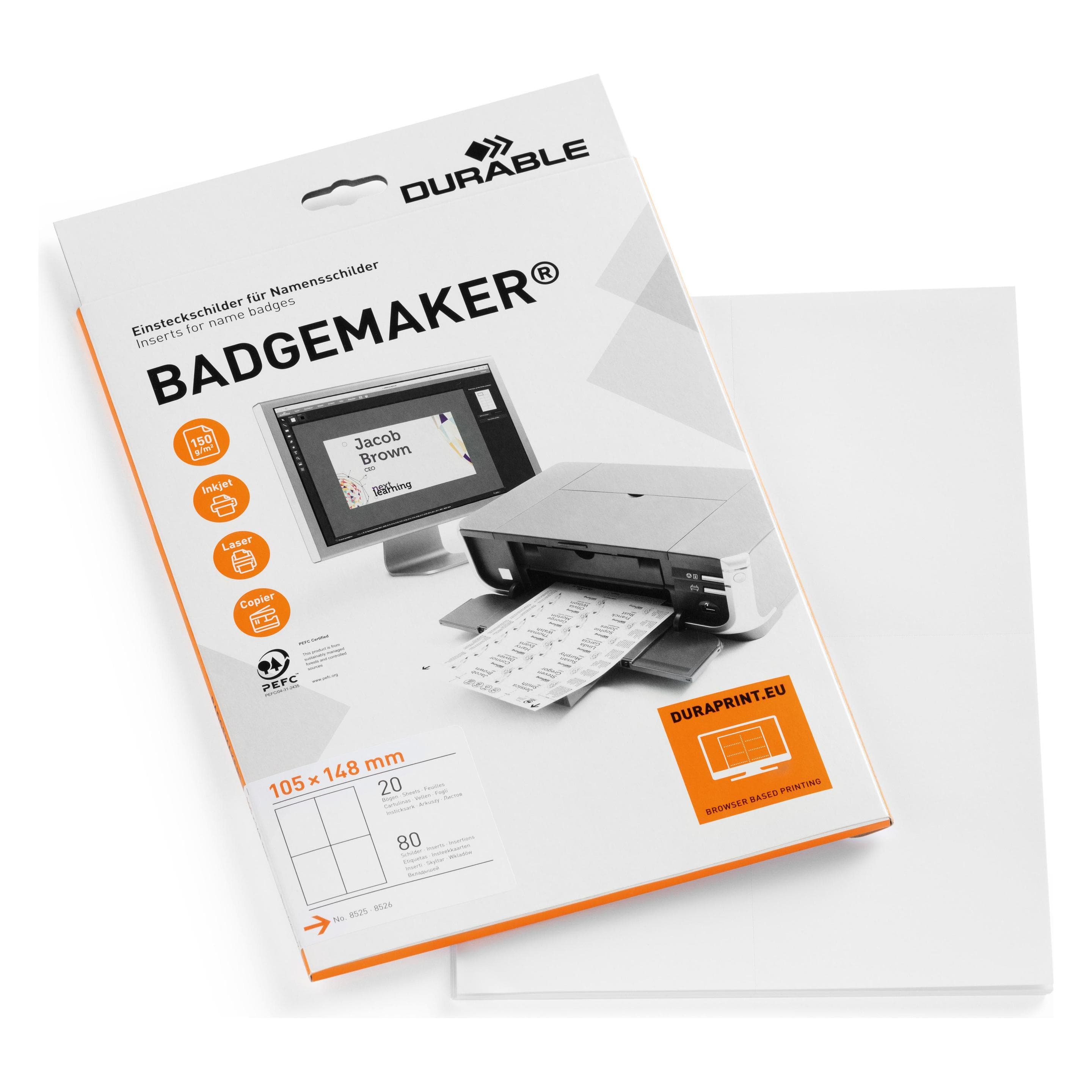 Durable, Informatiebord, Badgemaker insteeketiketten voor naambadges