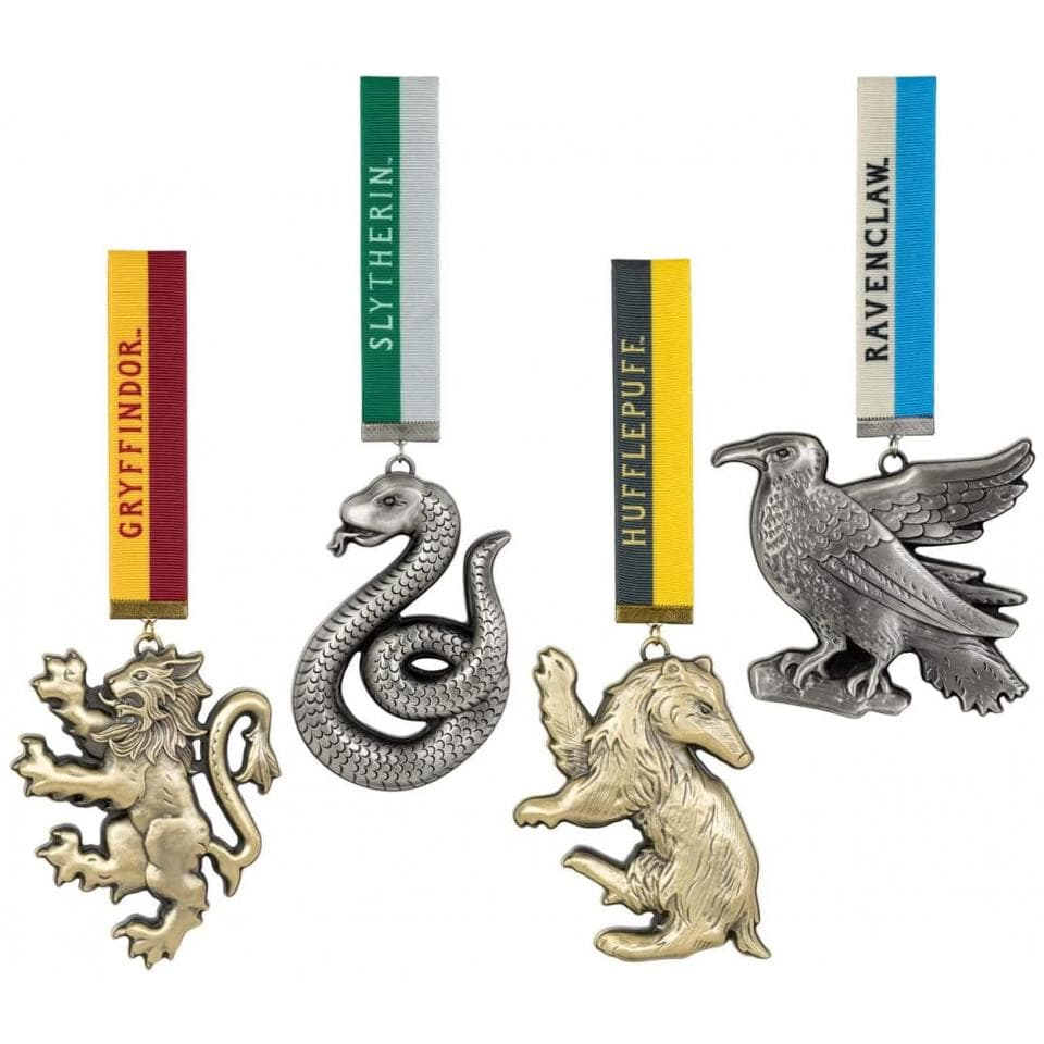 Noble Collection, Kerstboomdecoraties, Harry Potter: Zweinstein Mascottes - Set van 4 (4x)