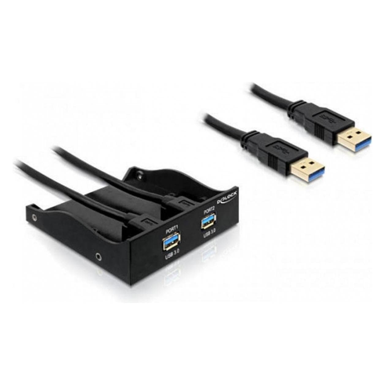 Delock 61828 USB 3.0 voorpaneel met 2 poorten, PC kast accessoires