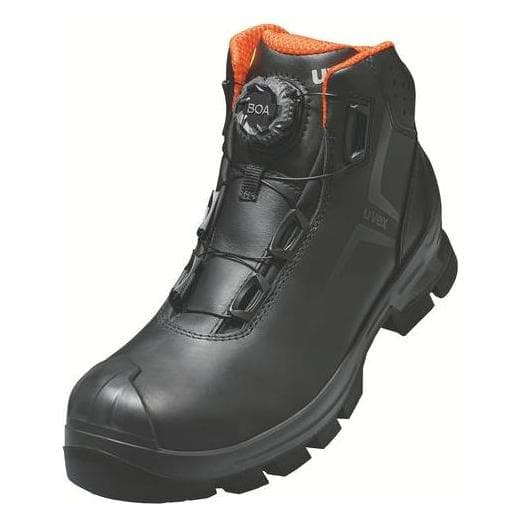 Uvex, Werkschoenen, 2 MACSOLE laarzen S3 65323 zwart, oranje wijdte 12 maat 47 (S3, 47)