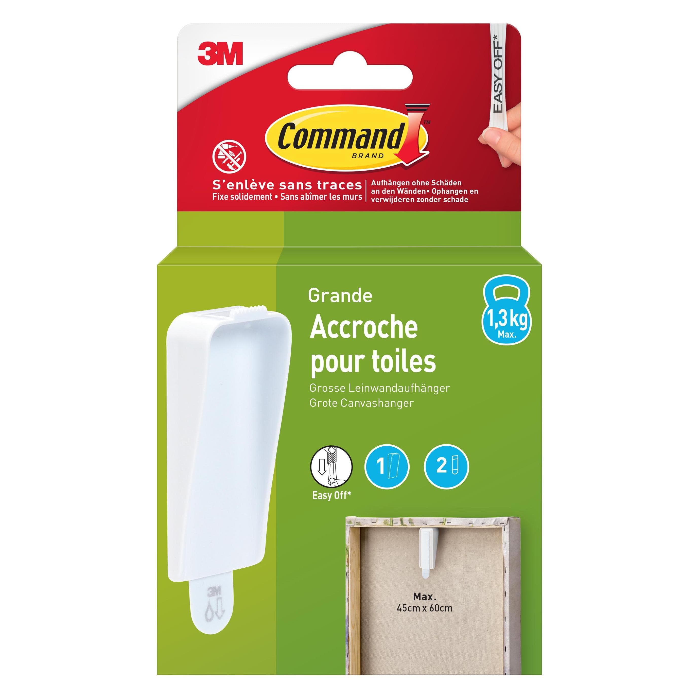 3M, Zelfklevende haken + Zelfklevende spijkers, Command Klebehaken 1.3 kg, Weiss, Verpackungseinheit: 1 Stück