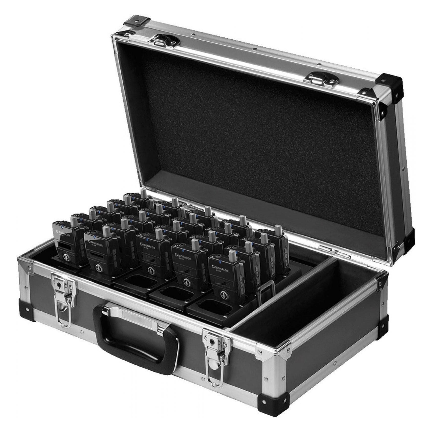Monacor Oplaadkoffer, voor 25 RX of TX voor ATS-80 serie, Walkietalkie, Zwart