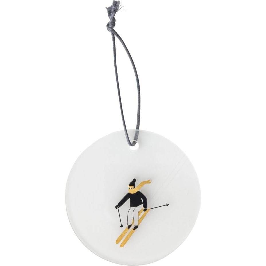 Räder, Kerstboomdecoraties, Glasanhänger „Schneetag“, Skier