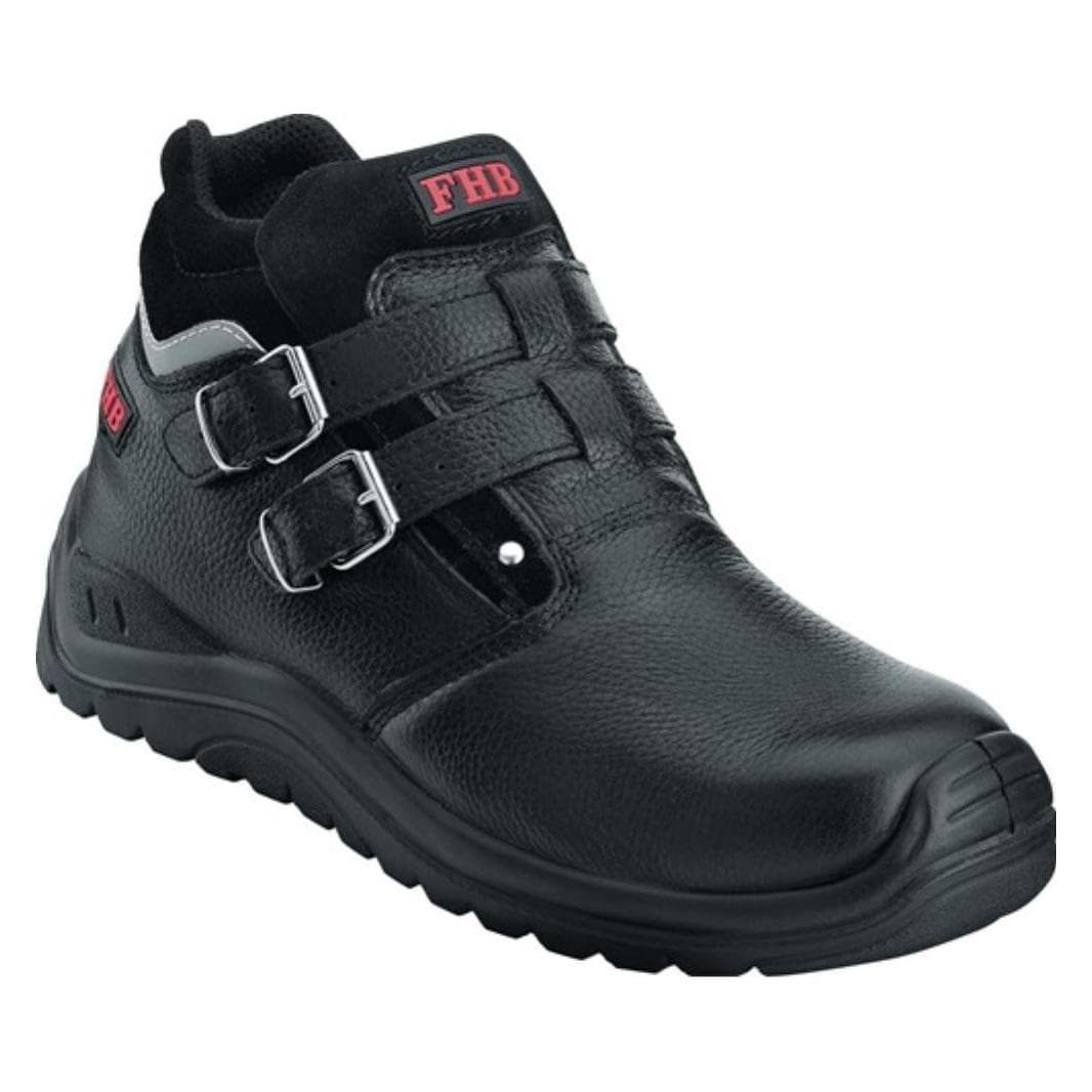 FHB, Werkschoenen, Veiligheidsschoen NORBERT maat 41 zwart S3 HRO EN ISO 20345 rundleer (S3, 41)