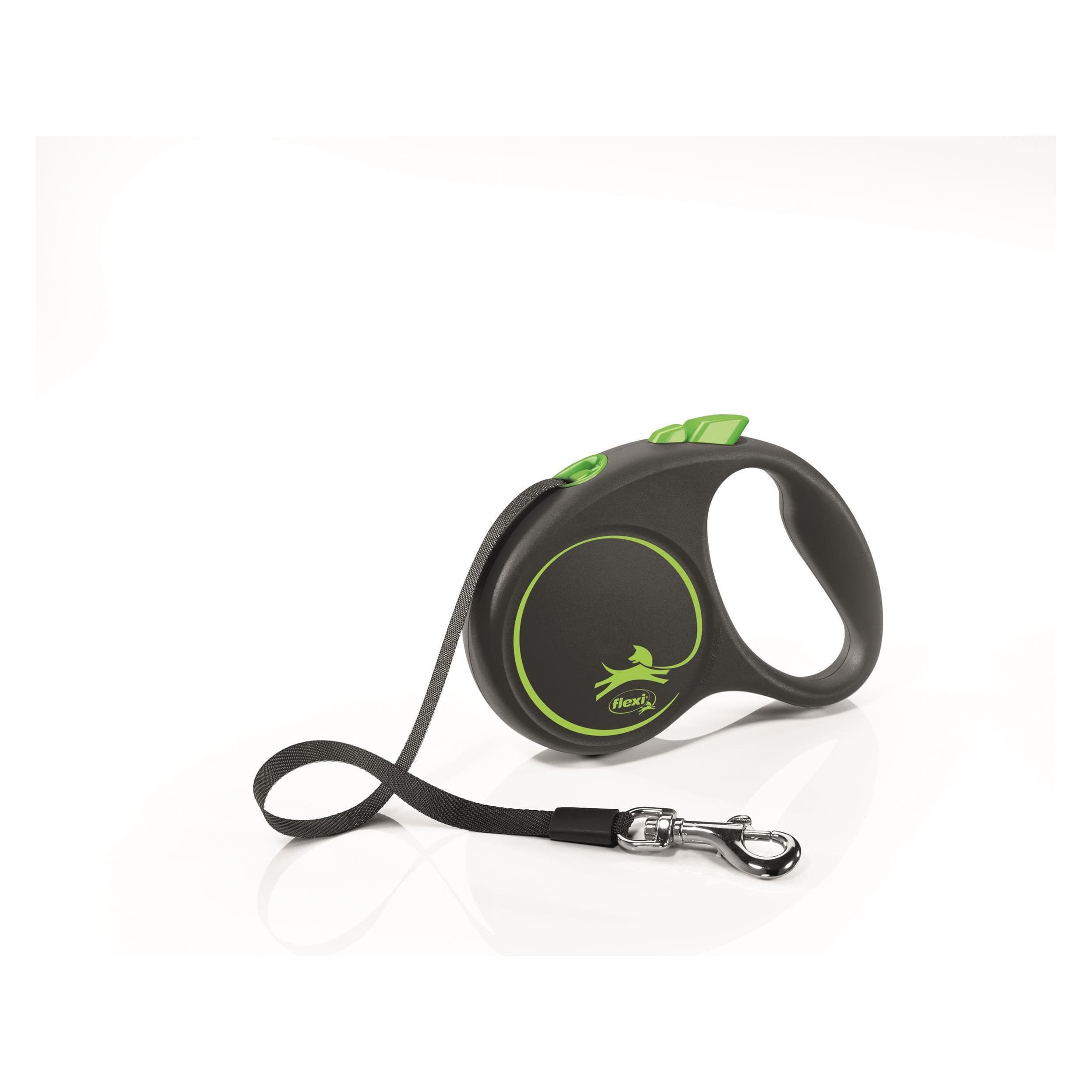 Flexi Zwarte Designriem (S, Hond, Algemeen), Kraag + Leiband