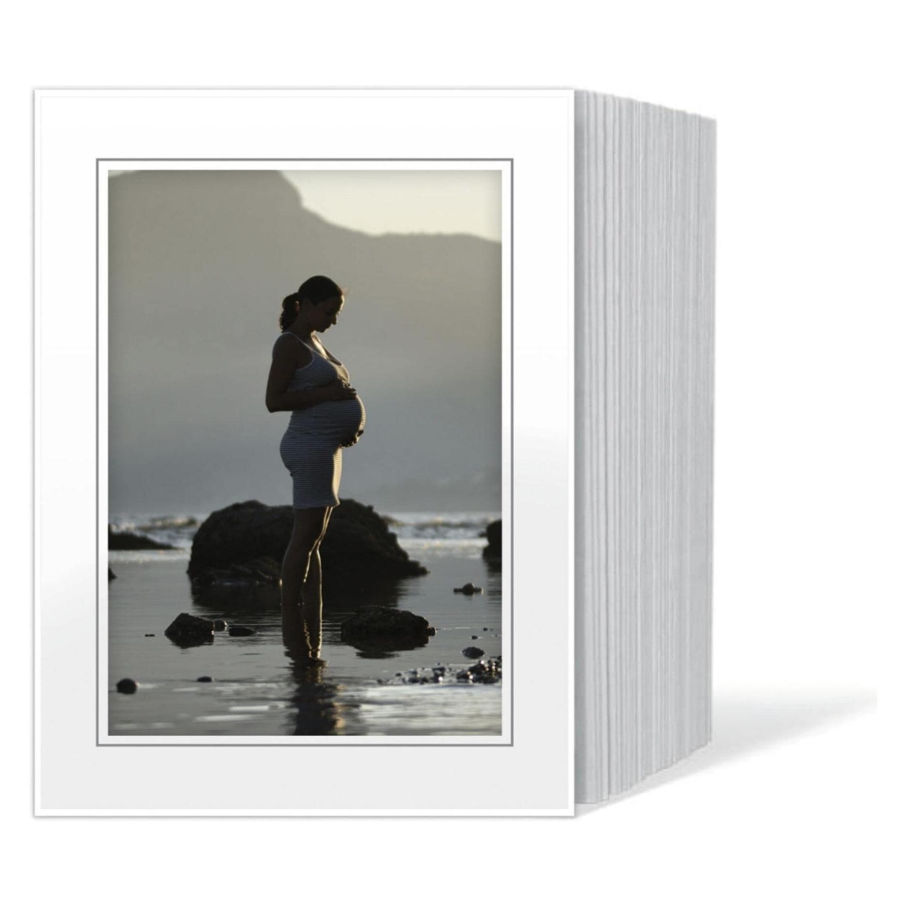 Daiber, Fotolijst, 1x125 eindeloze passepartouts 13x18 wit/grijze lijn (13 x 18 cm)