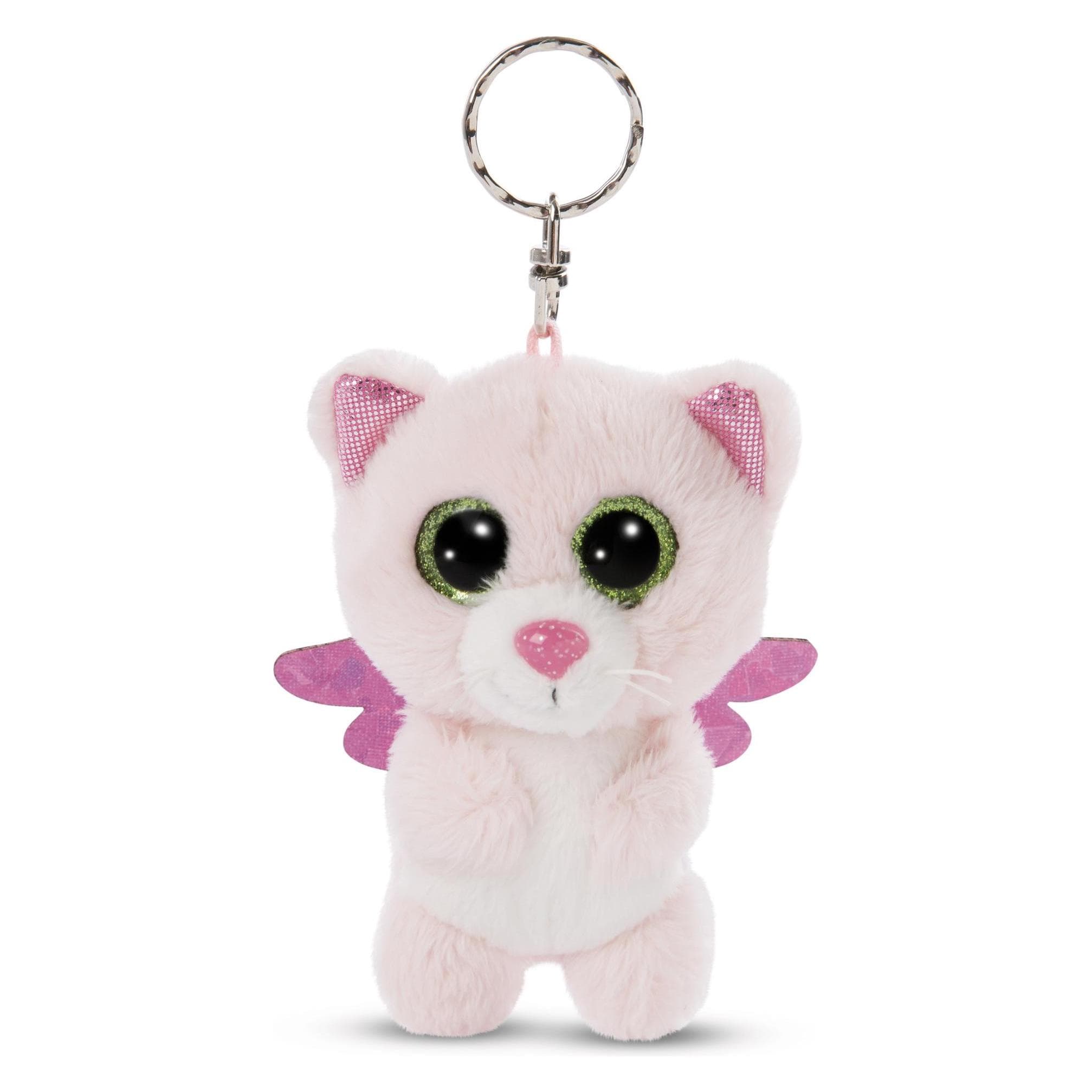 NICI, Unisex, Sleutelhanger, beschermengel 9cm kat Glowy, Veelkleurig, Roze