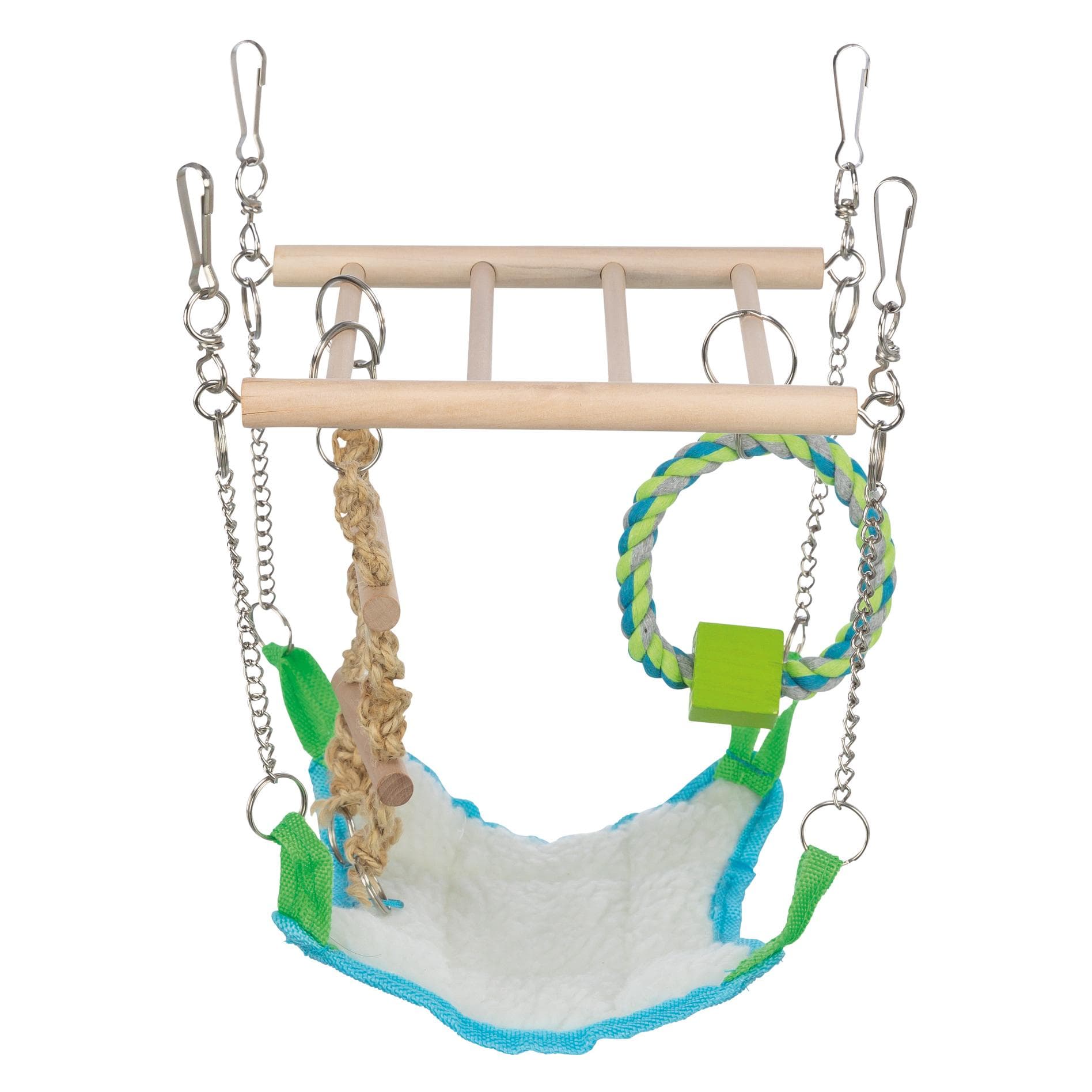3x Trixie Hangbrug met Touwladder & Hangmat 17x22x15cm, Knaagdierkooi benodigdheden