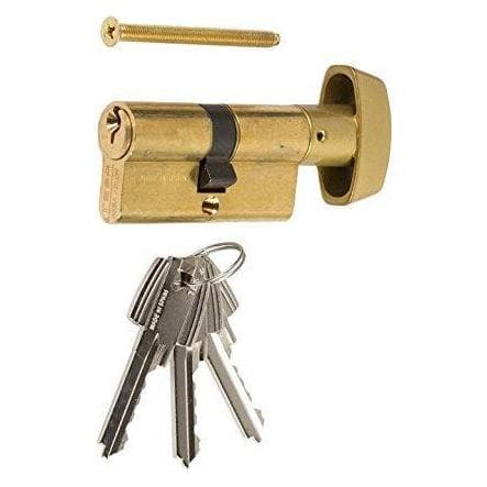 tesa, Slotcilinder, Slotcilinder – 35 x 35 mm – Messingkleur – 3 sleutels – Met schroef (Profielcilinder)