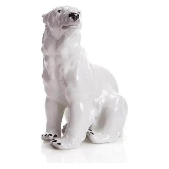 Wagner, Decoratieve beeldjes en sculpturen, 430/40 - IJsbeer porseleinen figuur, 22 cm, wit gelakt