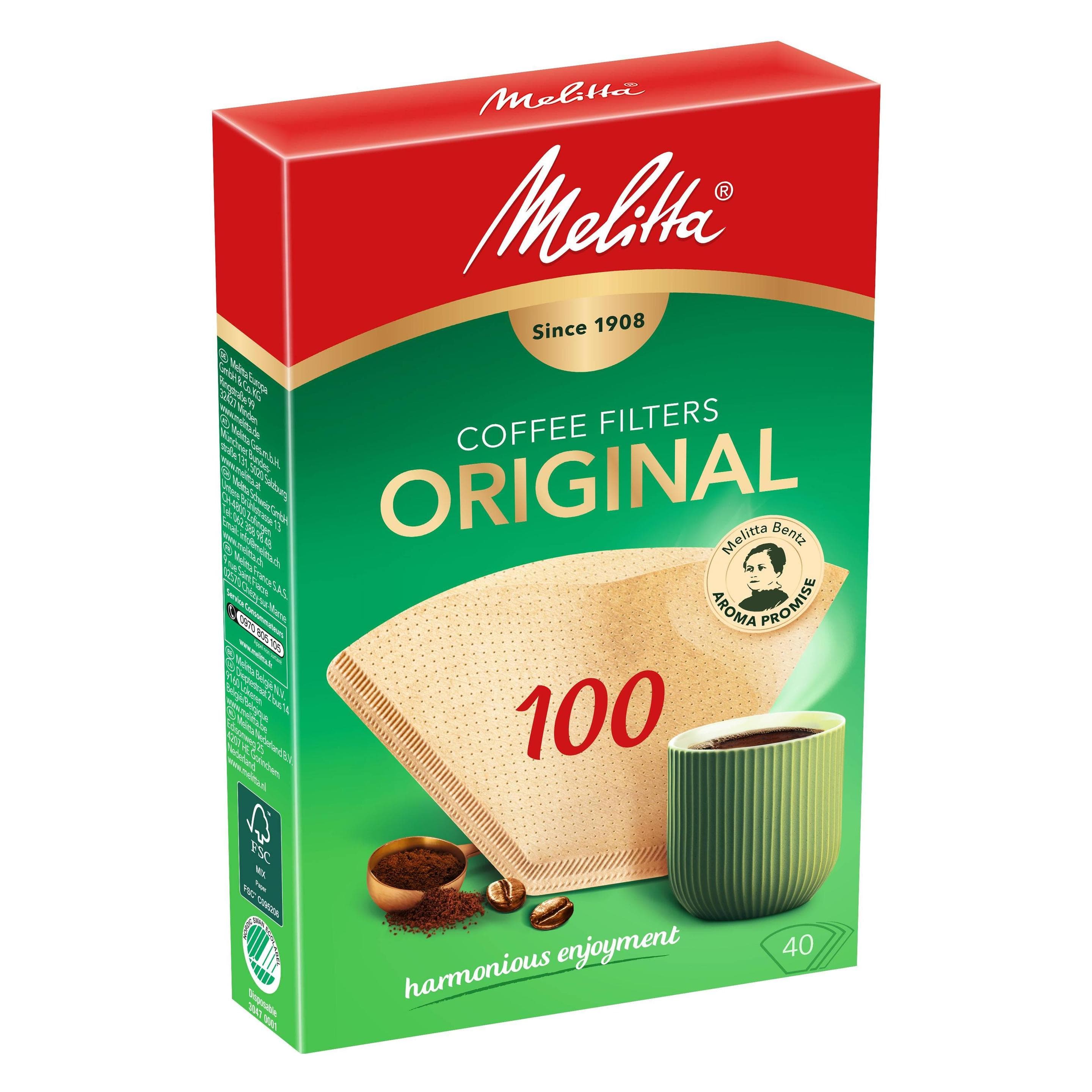Melitta Origineel 100 / 40 stuks, Accessoires voor koffiezetapparaten, Bruin