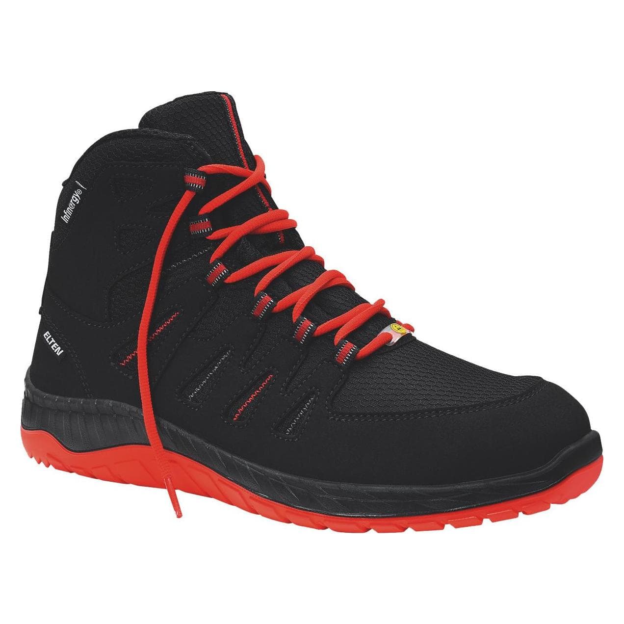 Elten, Werkschoenen, MADDOX S3 Zwart-Rood Midden ESD (S3, 44)