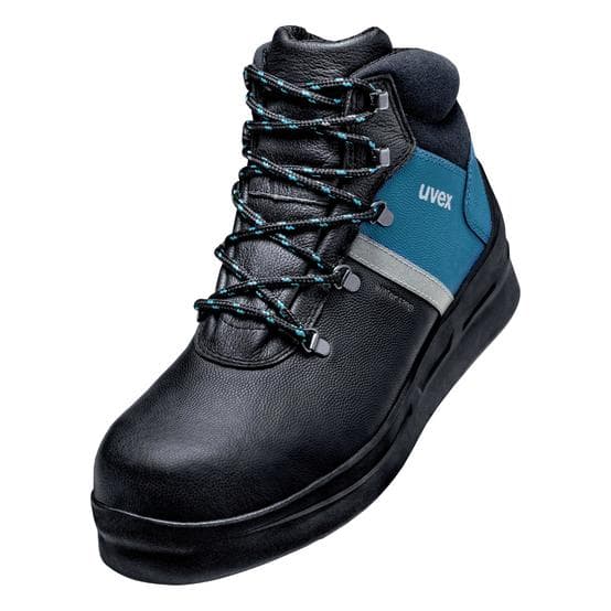 Uvex, Werkschoenen, 3 asfaltpro laarzen S3 65593 zwart, blauw breedte 12 maat 41 (S3, 41)