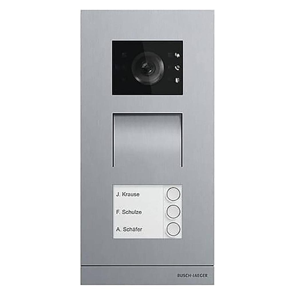 Busch-Jaeger, Bel + deurintercom, Voordeurstation video A21381P3-S-03 3-voudig (Bedraad)