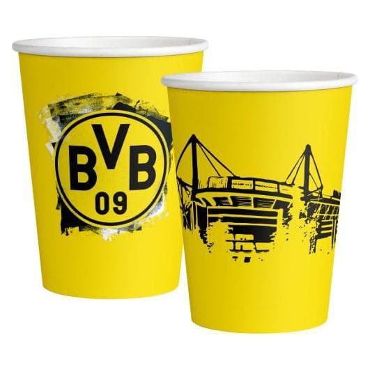 Amscan, Wegwerpservies, 6 Mokken BVB Dortmund Papier 500 ml (6x)