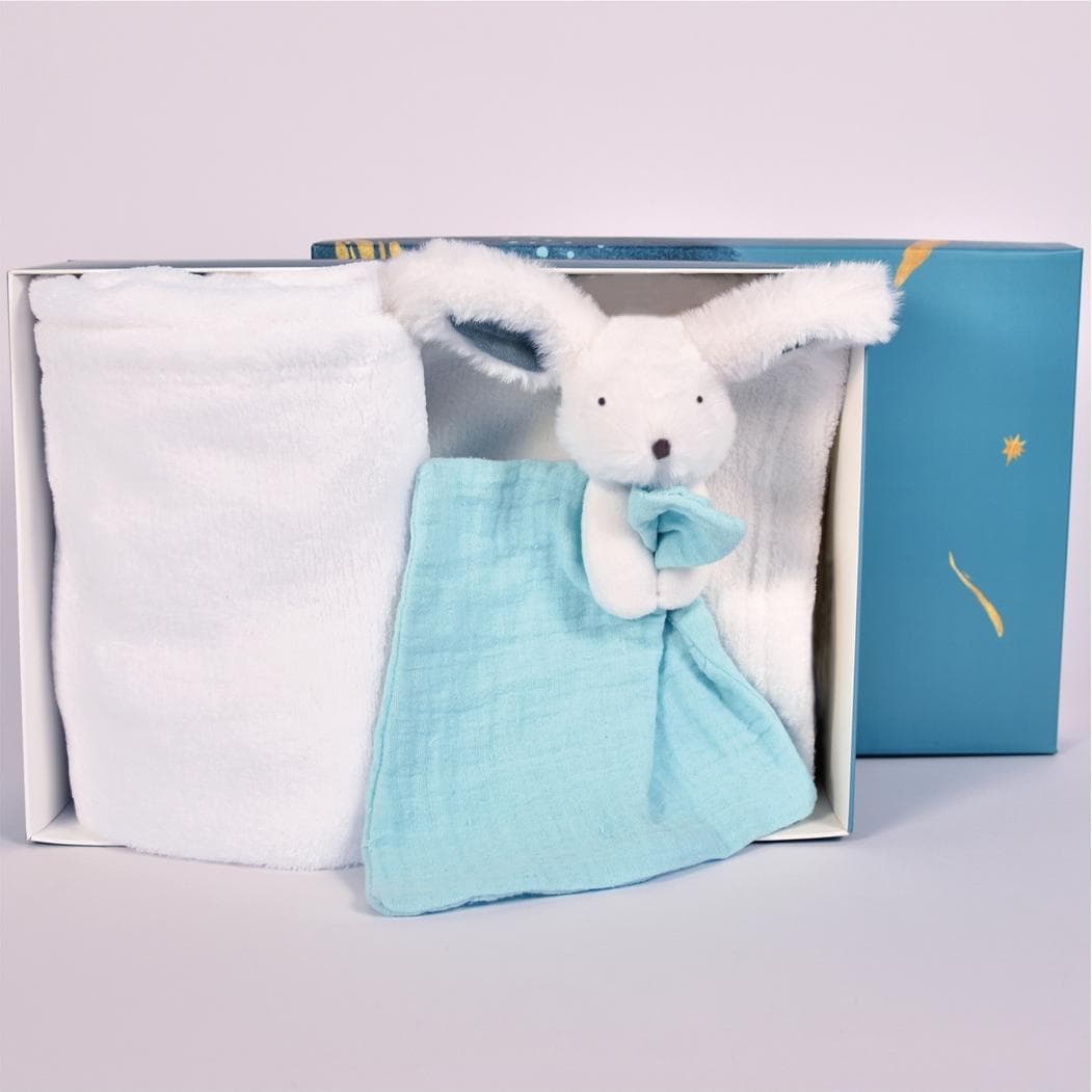 Doudou et Compagnie, Knuffeldoekje, Happy Pop deken & knuffeldoekje,wit (MQ2)**