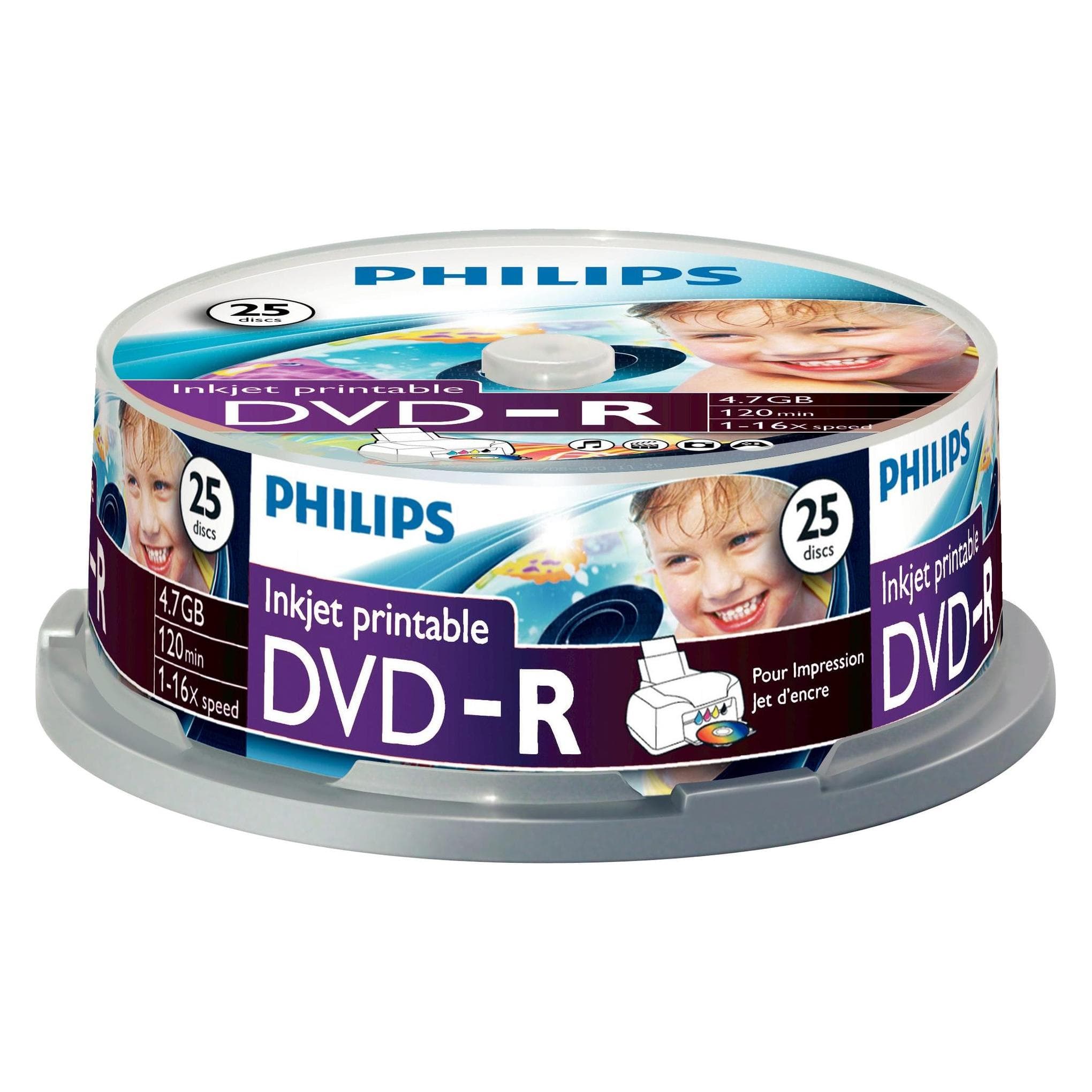 Philips 1x25 DVD-R 4,7GB 16x IW SP (25x), Optische gegevensdrager