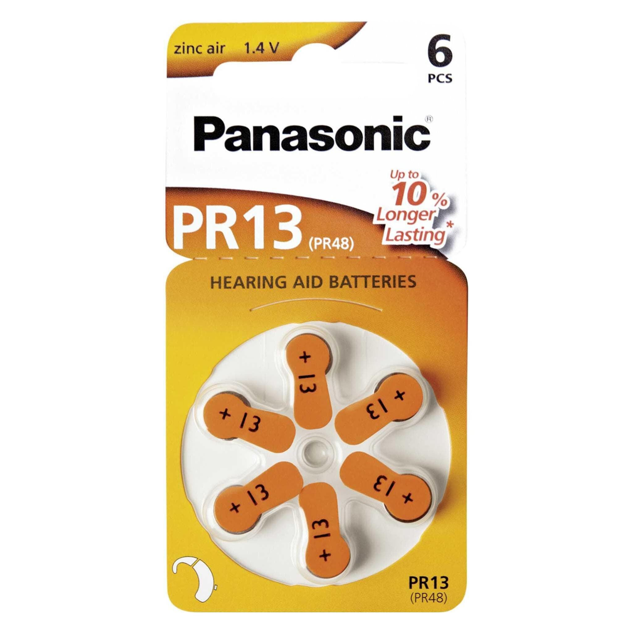Panasonic Hoortoestelbatterijen PR13 (6 Pcs., PR48, 310 mAh), Batterijen