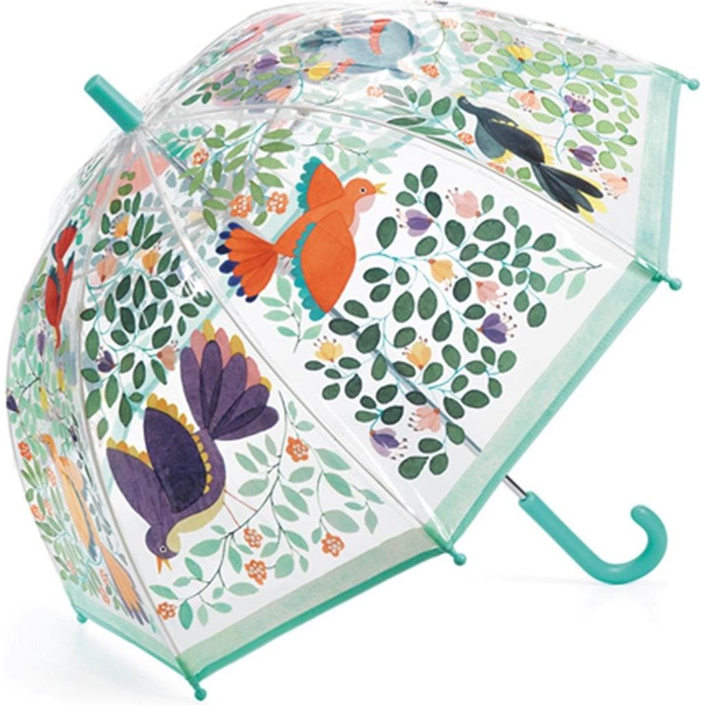 Djeco, Unisex, Paraplu, Paraplu bloemen en vogels 70x68cm, Veelkleurig