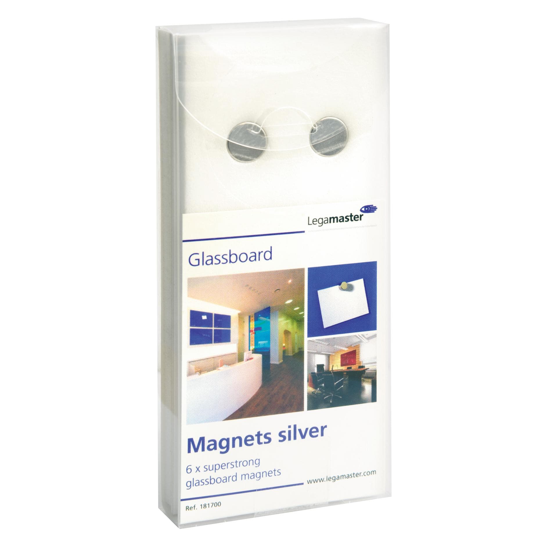 Legamaster, Magneet, Zelfklevende magneten voor glasplaat (6x)