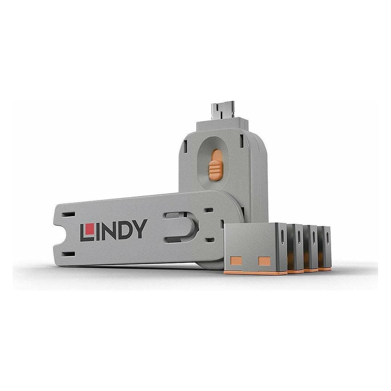 Lindy USB-havenslot Startset, Beveiliging van notebooks, Oranje