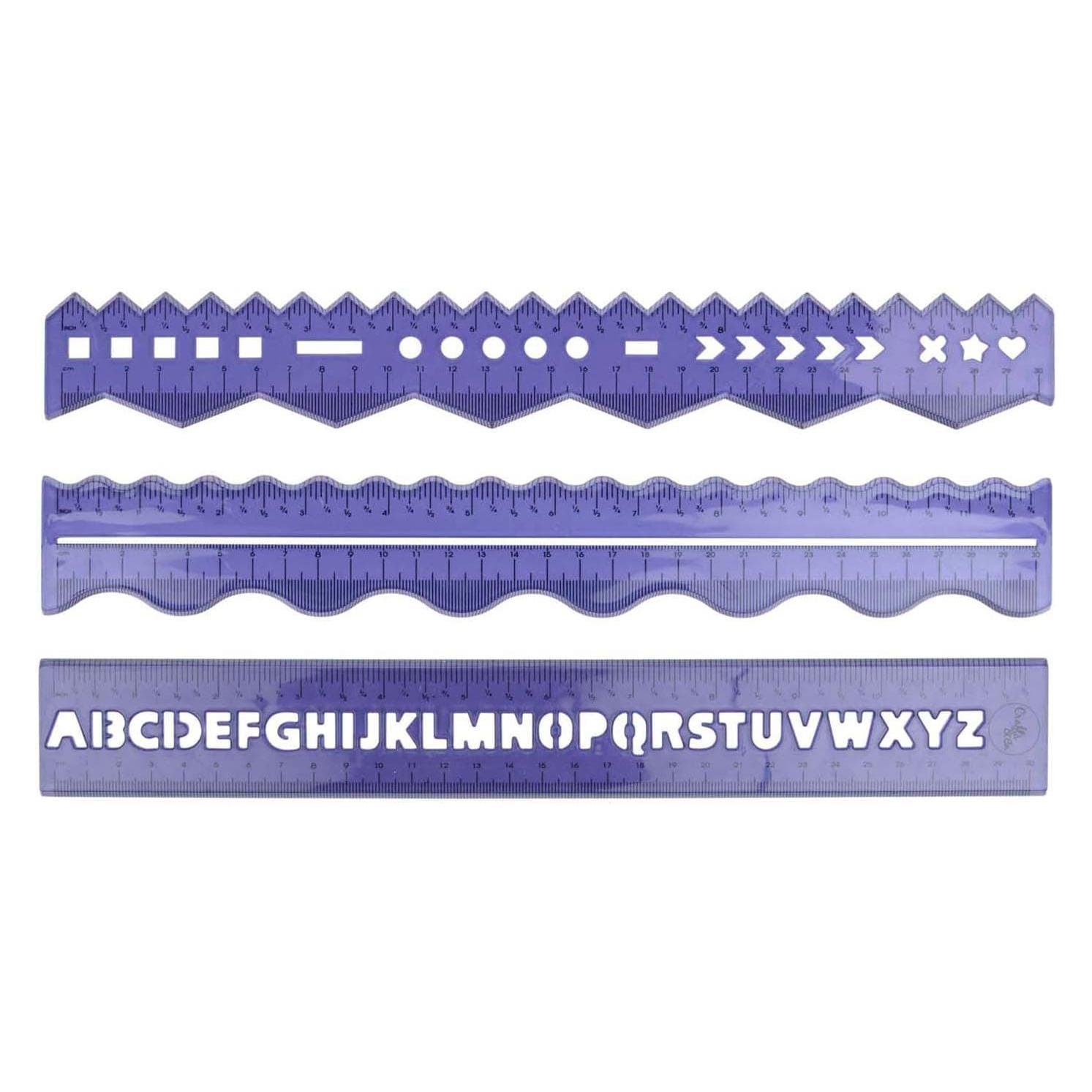 Topwrite, Linialen, Liniaal 30 cm, set van 3 stuks (30 cm, Plastic)