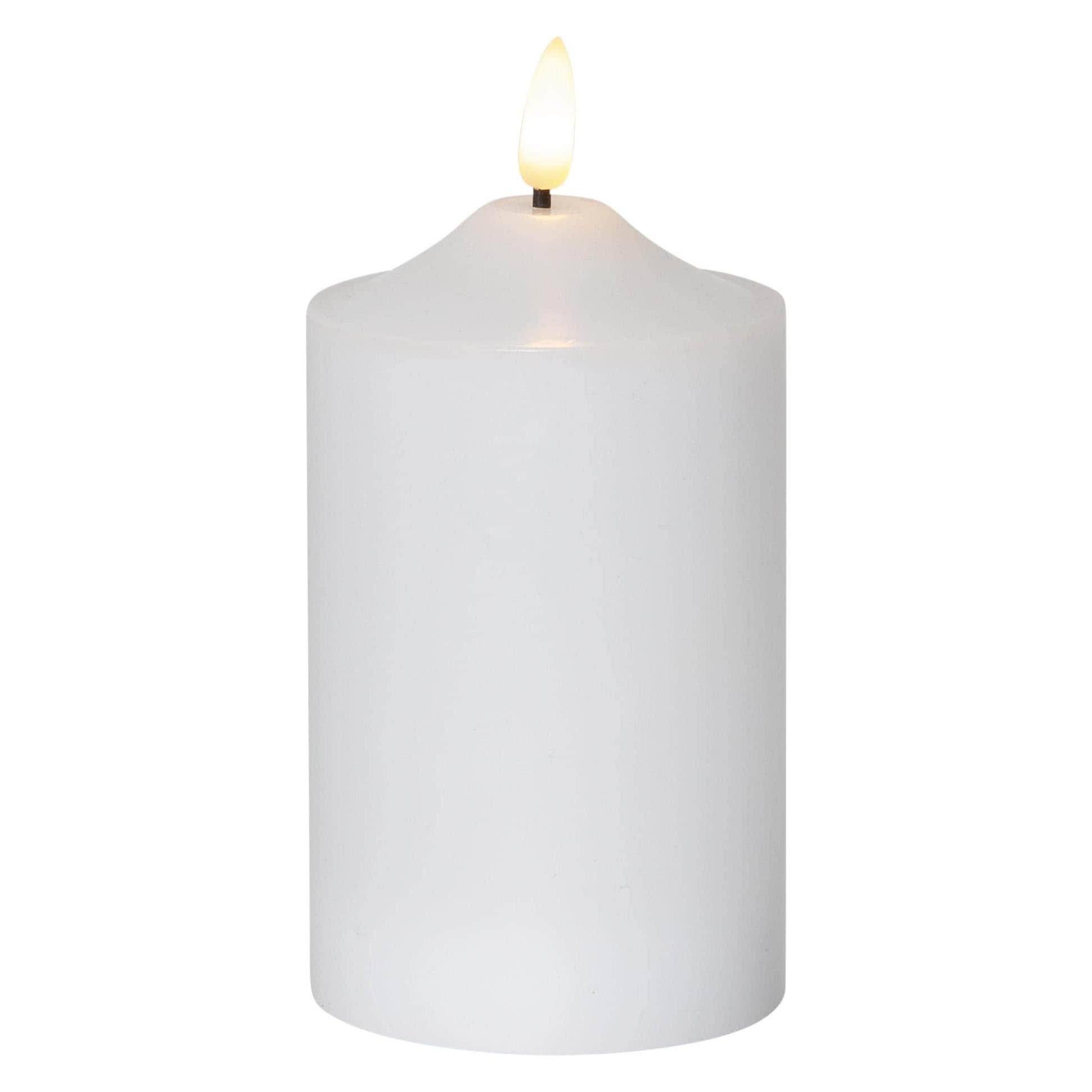 Star Trading, LED kaarsen, LED Zuilkaars Vlam 7,5 cm x 15 cm, Wit (1x)