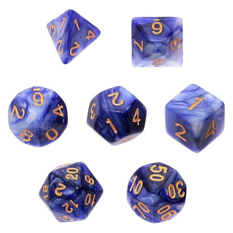 Rebel RPG dobbelsteenset - tweekleurig - Violet en Sidabrinis