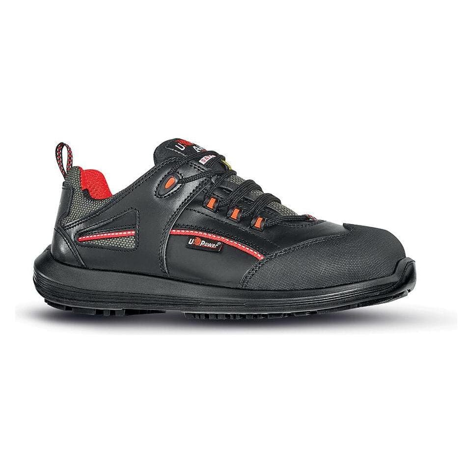 U-Power, Werkschoenen, Veiligheidsschoen Iroko maat 47 zwart/rood S3 SRC ESD EN ISO 20345 glad leer/overtrek (S3, 47)