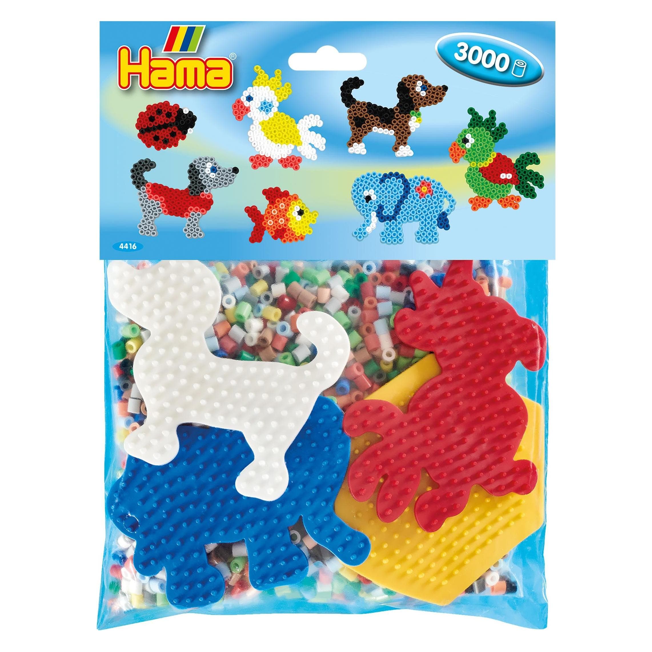 Hama Strijkkralen set groepspakket blauw, 3000 stuks.