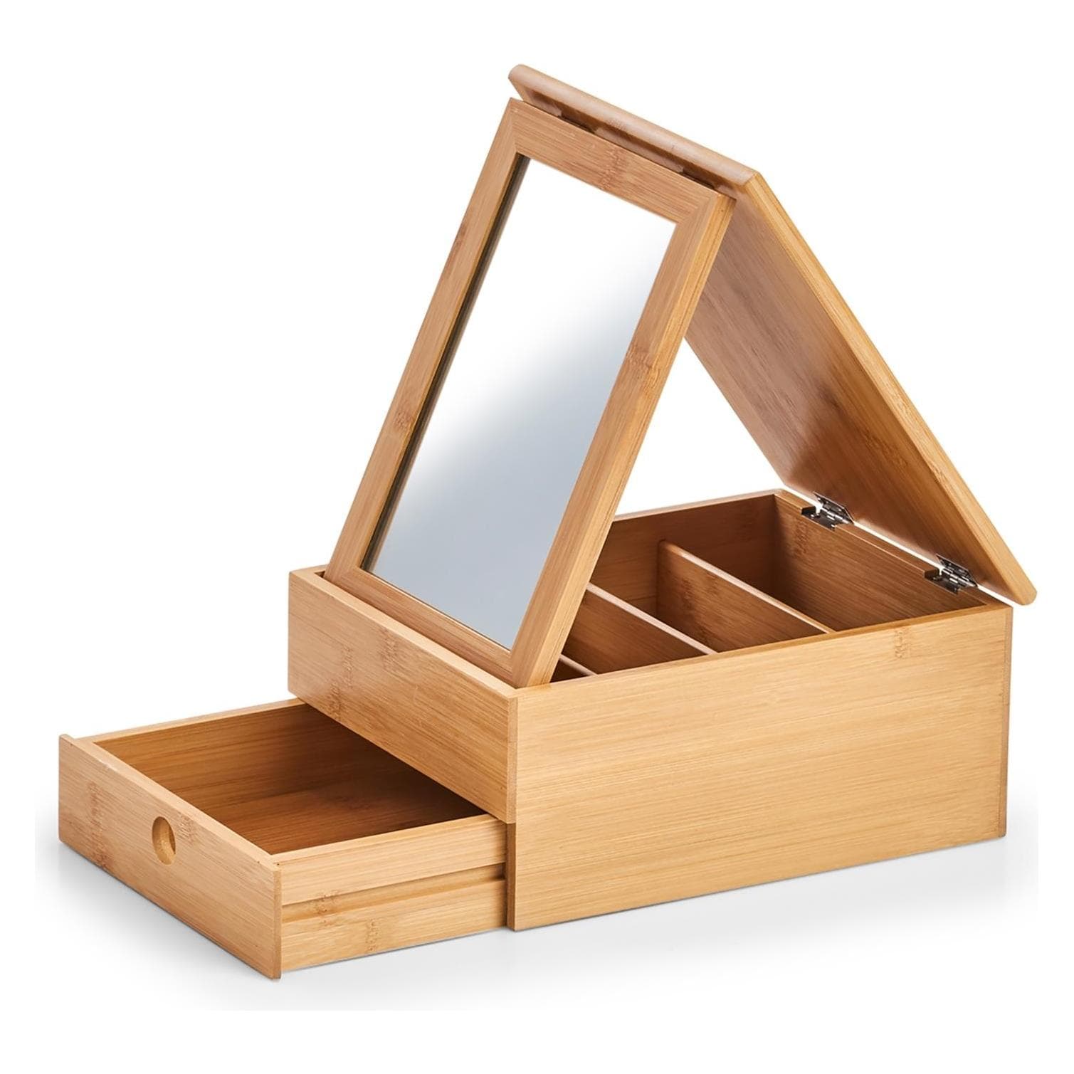 Zeller Present, Horlogebox + juwelenopslag, Juwelendoosje, Bruin