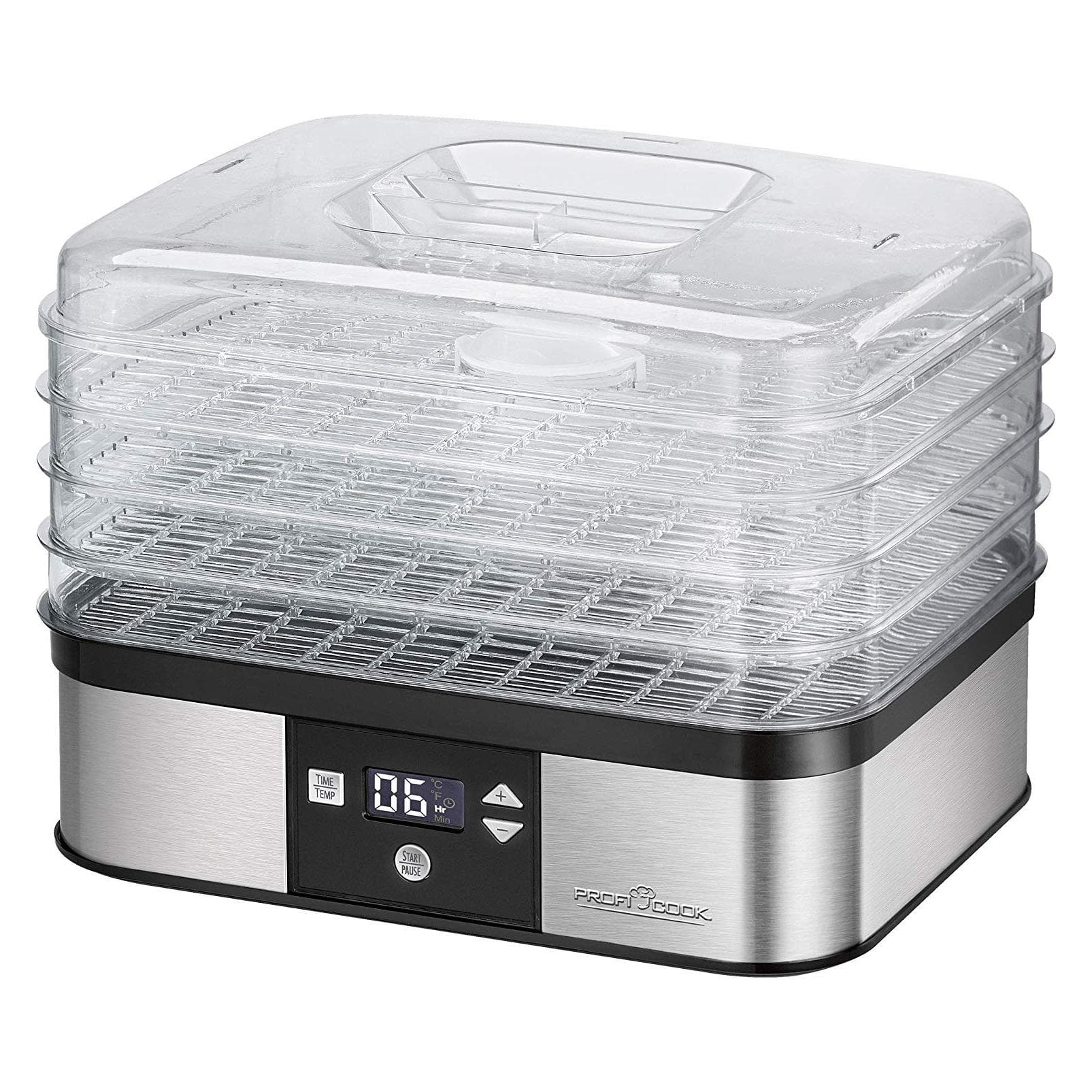 Proficook PC-DR 1116, Dehydrator, Zwart, Transparant, Zilver