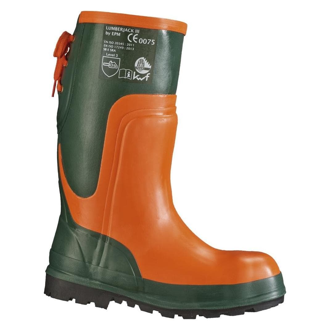 Feldtmann, Werkschoenen, Bosveiligheidslaarzen iep maat 40 olijf/oranje natuurrubber SB E SRA EN ISO 20345 (SB, 40)