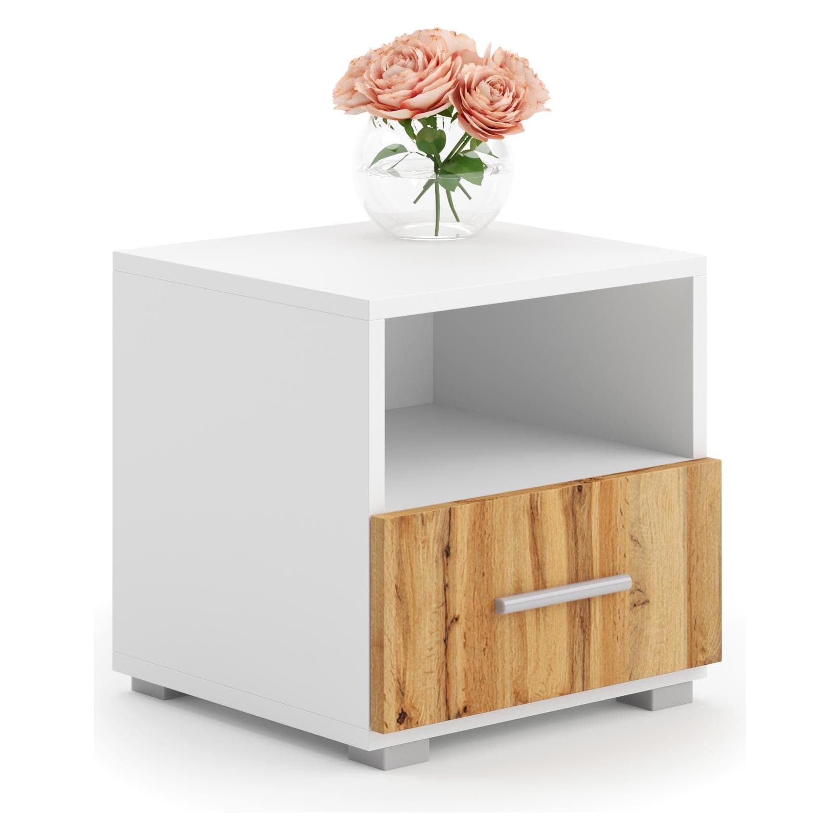 ADRK Furniture, Nachtkastje, Nachtkastje met lade EMI (40 x 37 x 40.50 cm)