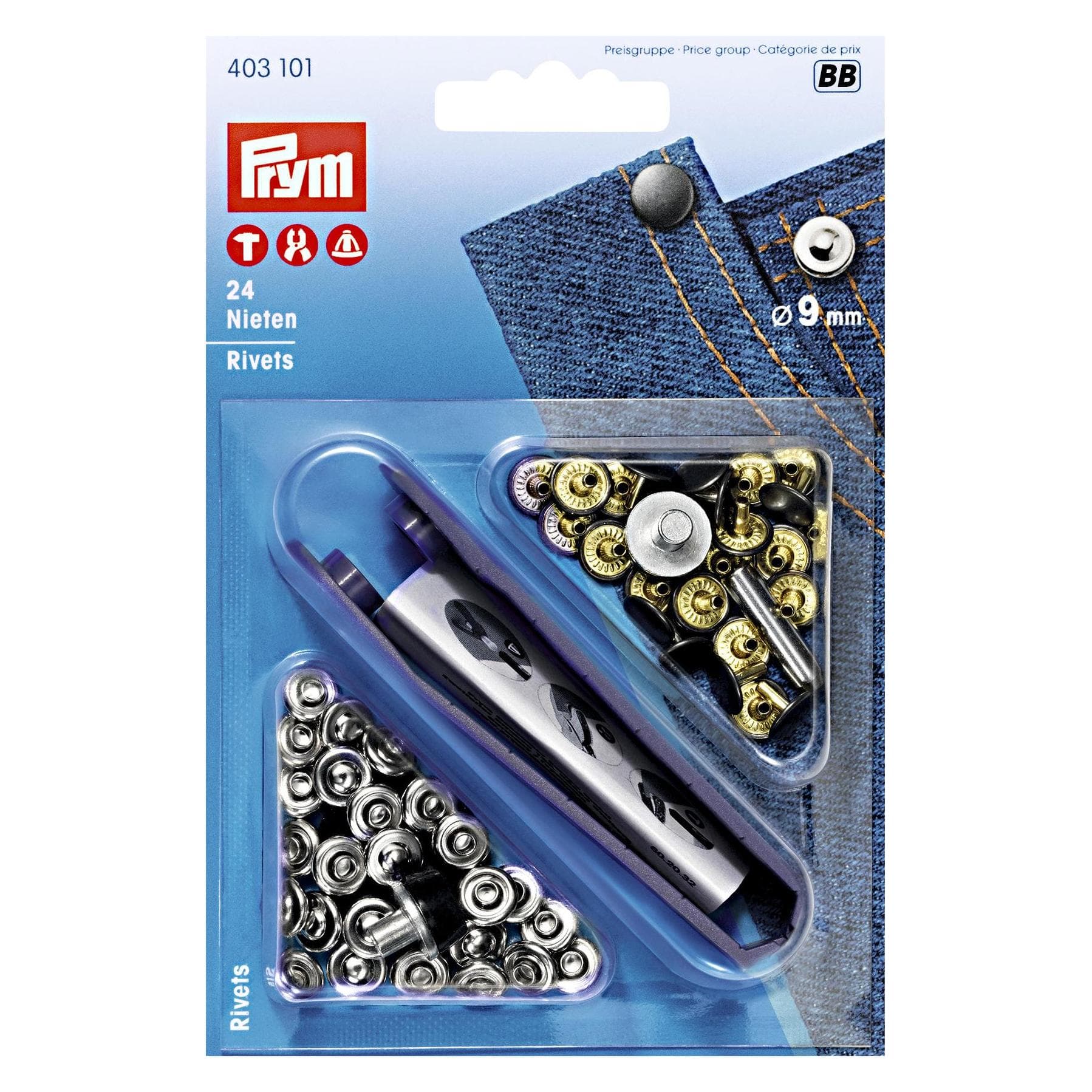 Prym Klinknagels, Accessoires voor naaien, Zilver