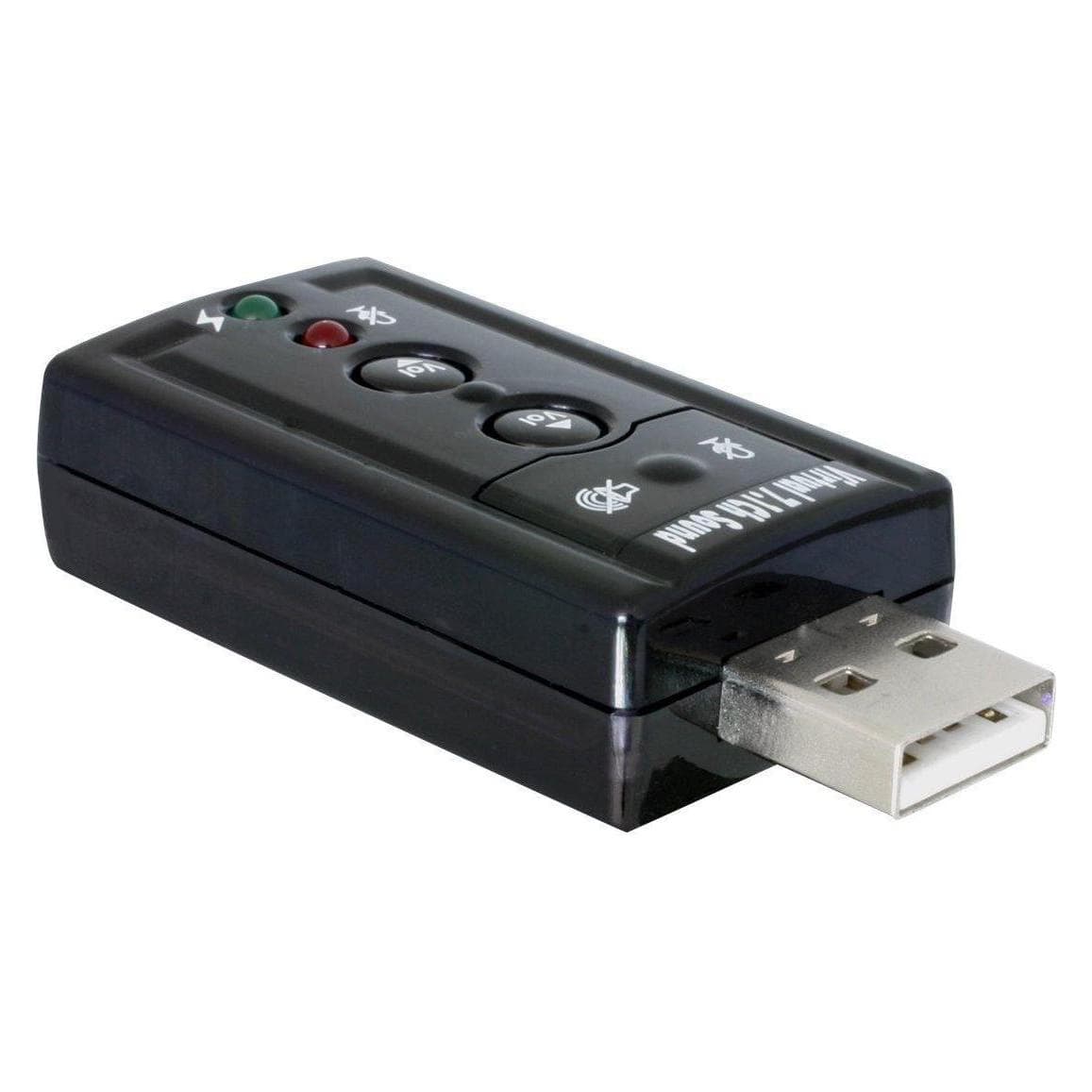 Delock USB Geluidsadapter 7.1 (USB 2.0), Geluidskaart, Zwart