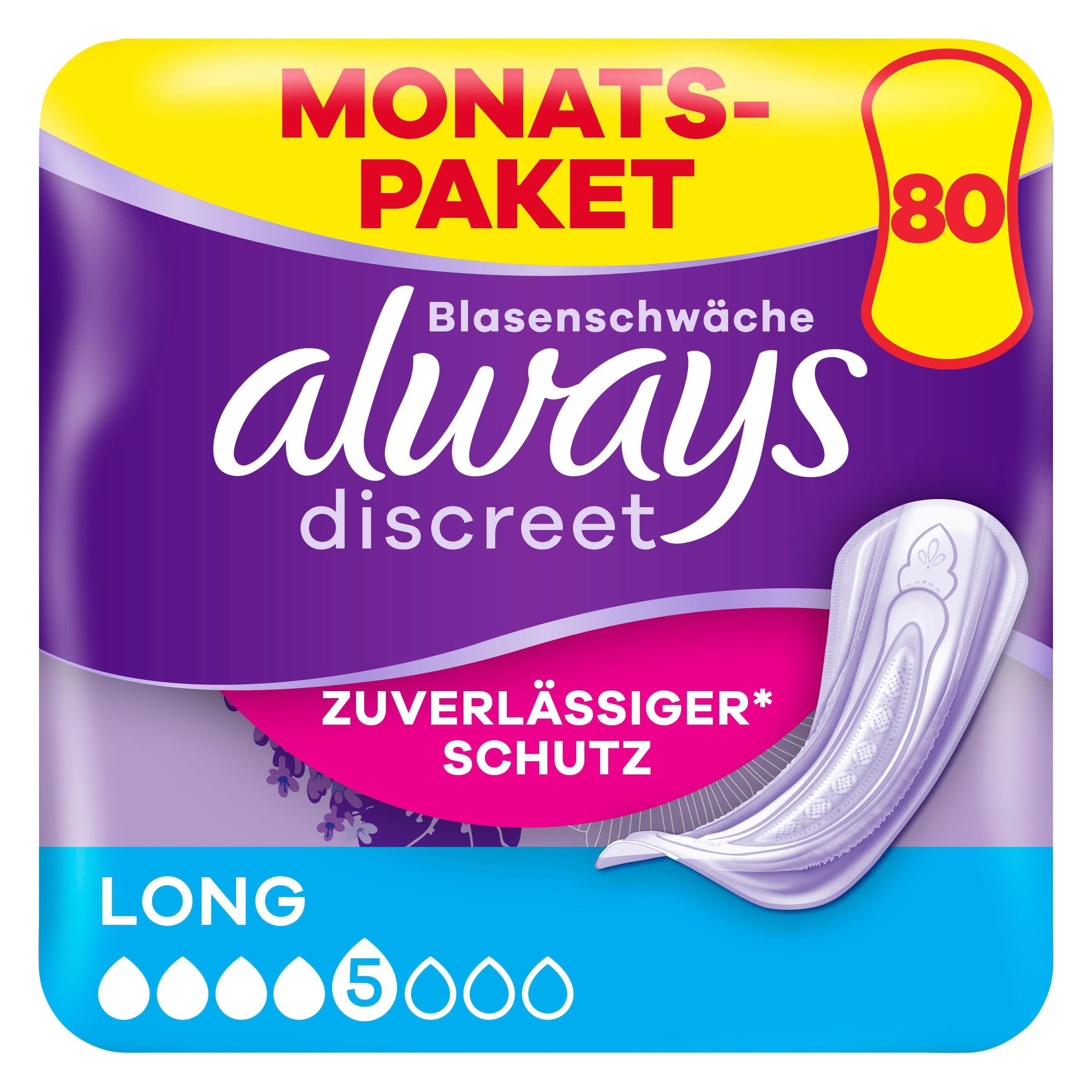 Always, Incontinentie hygiëne, Discreet Plus Lang (80x)