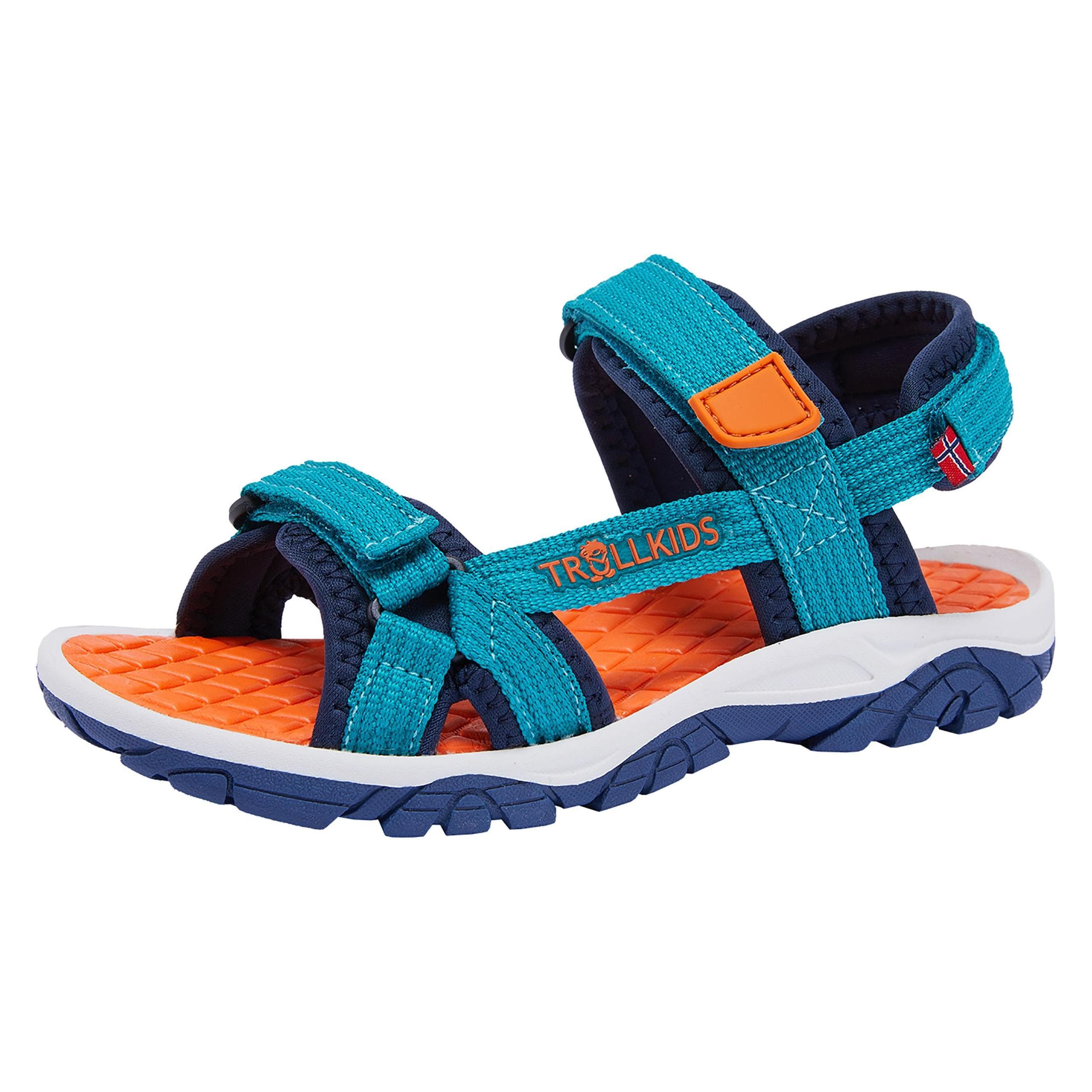 Trollkids, Unisex, Sandalen, Oslofjord, Turkoois, Oranje, Blauw, (33)