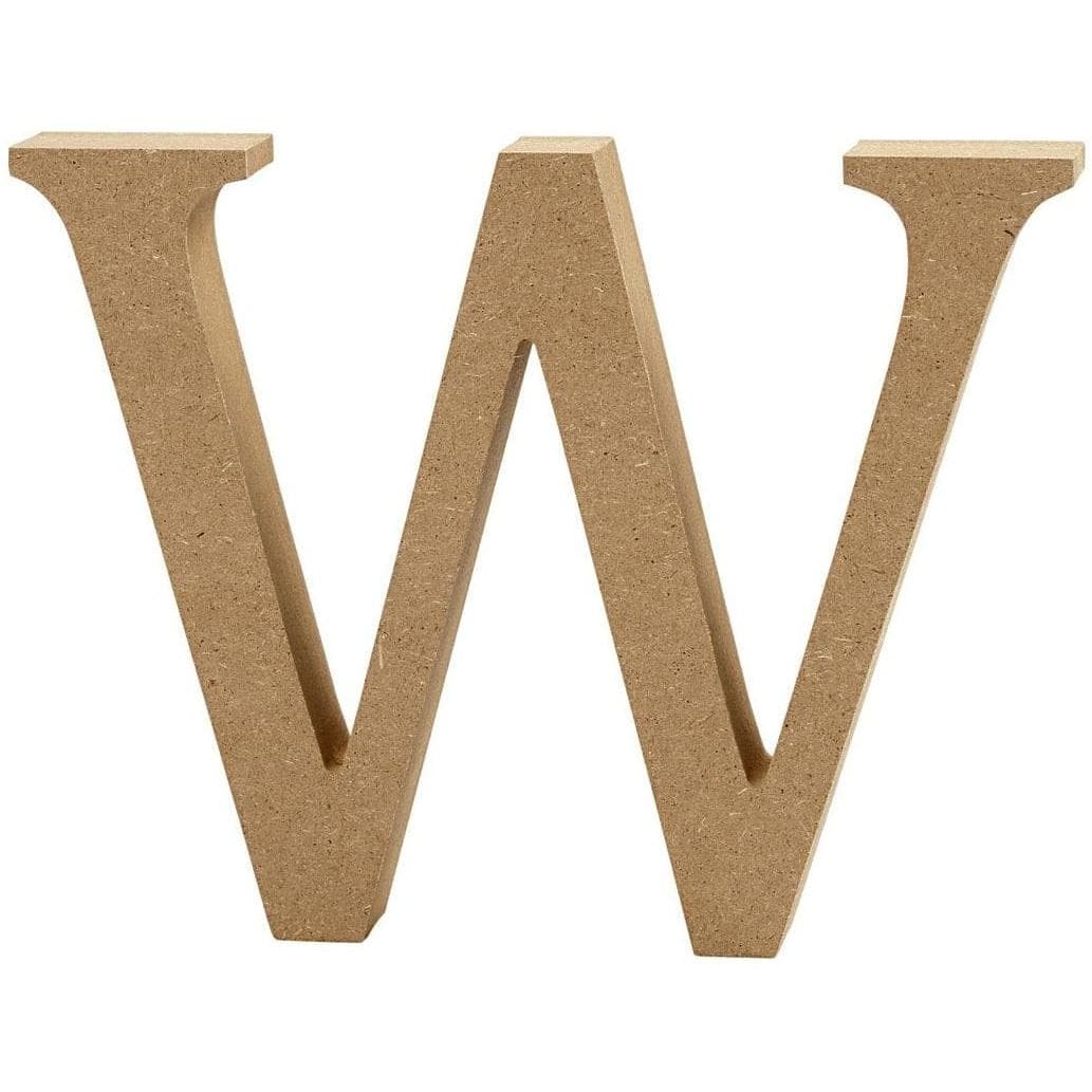 Creativ Company, Houten letters + stoffen letters, Houten letter W