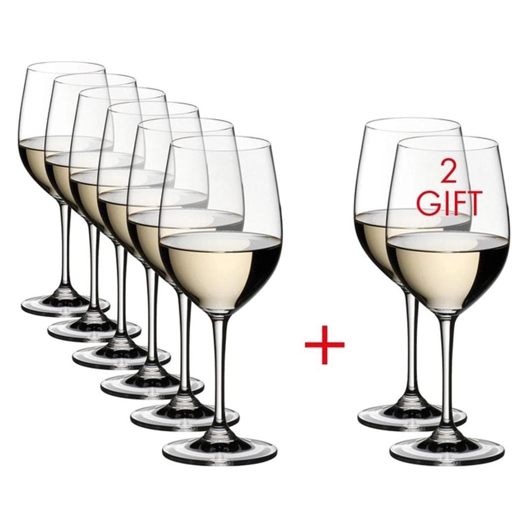 Riedel Gläserset 8-tlg. Chardonnay/Viognier VINUM klar, Wijnglazen, Transparant