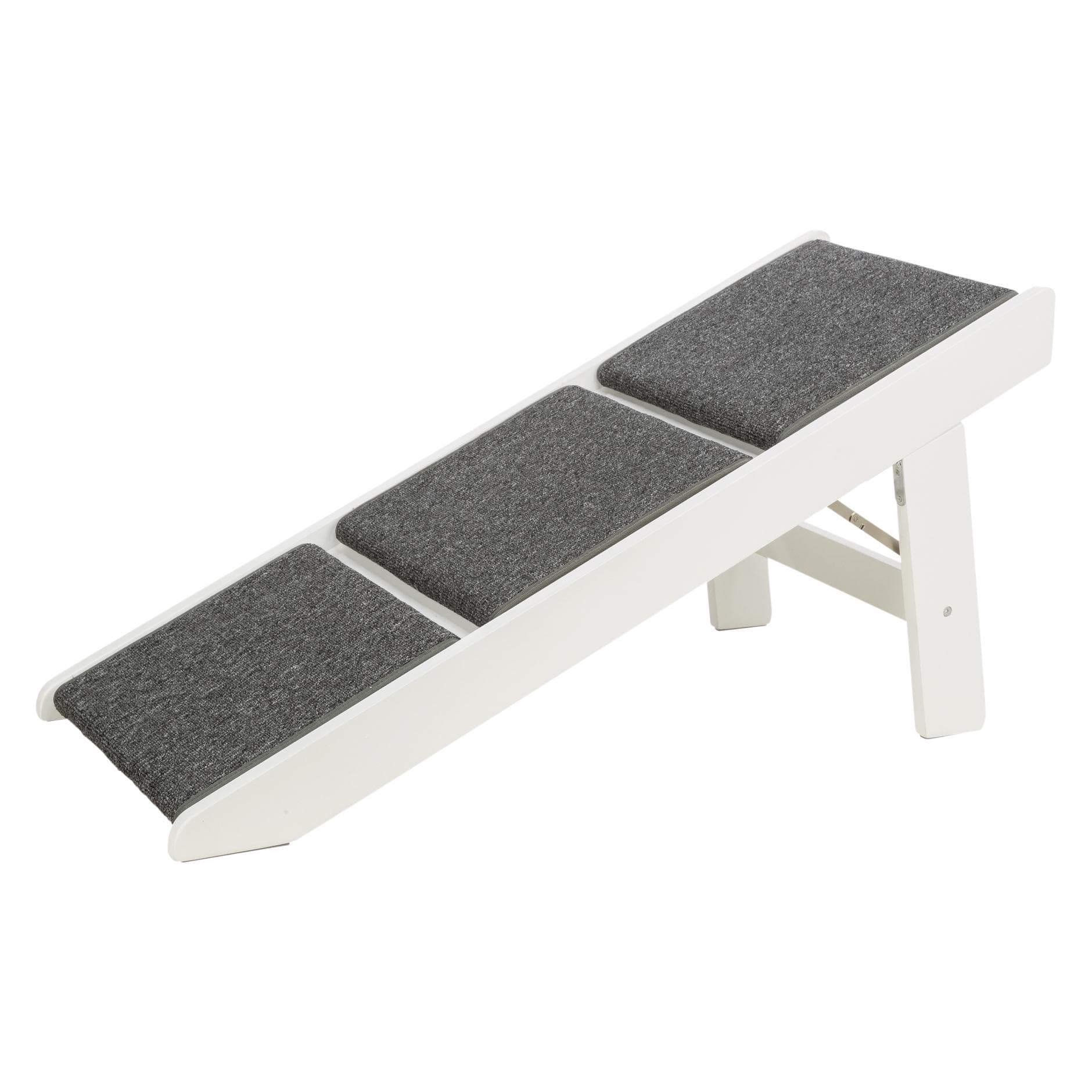 Trixie Laadplank met uitklapbare treden, 44 x 46 x 106 cm (44 cm, Wit en grijs), Krabpaal