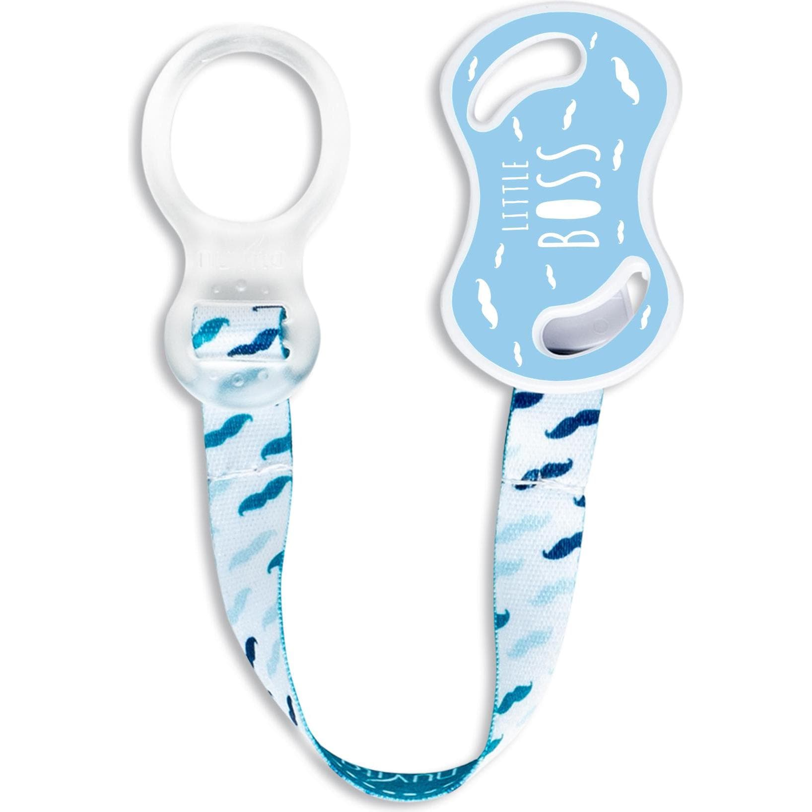 Nuvita, Fopspeen accessoires, Fopspeenhouder met ring - Blue Sky Cool (Little Boss)