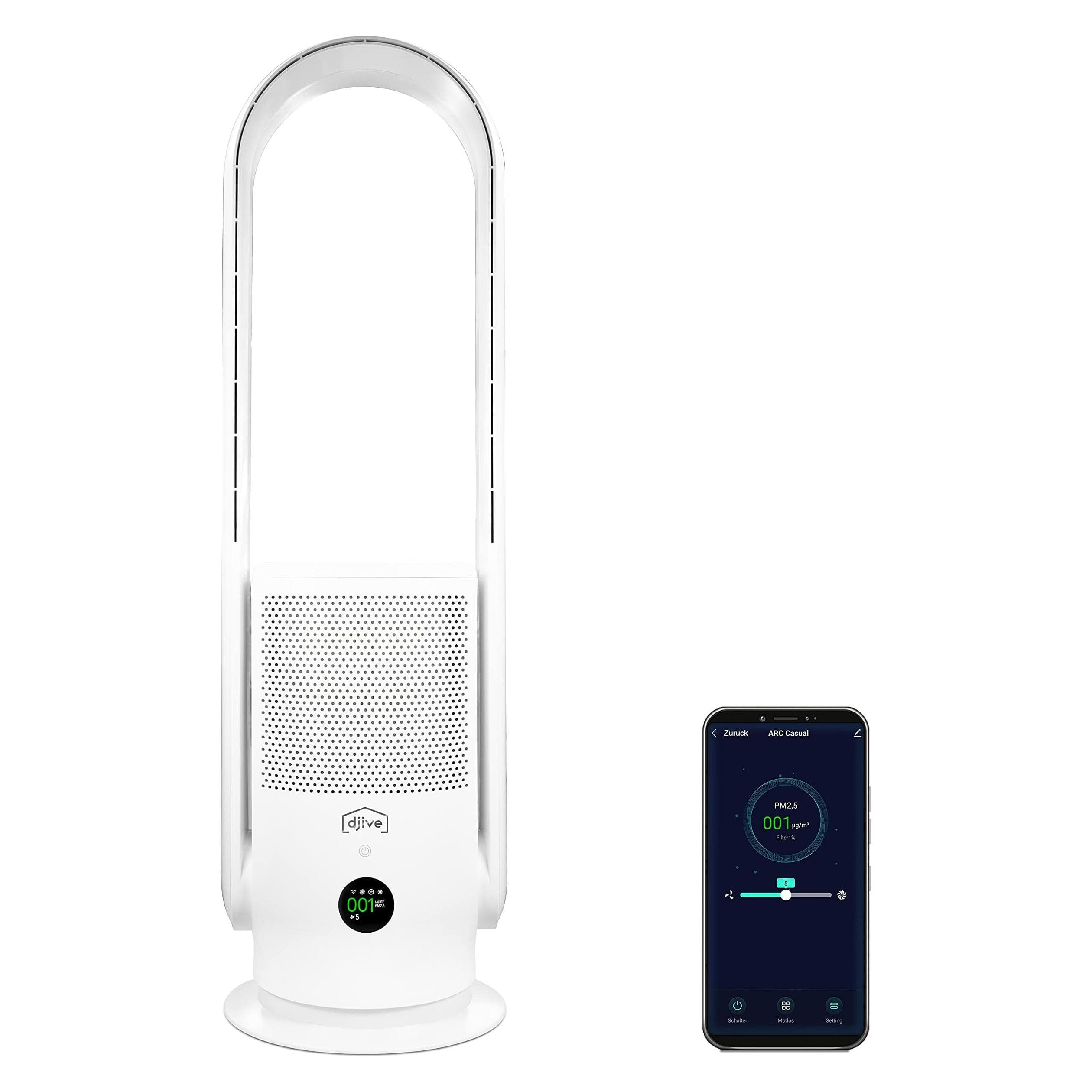 Djive ARC Casual luchtzuiveraar (Clean White), Luchtreiniger, Wit