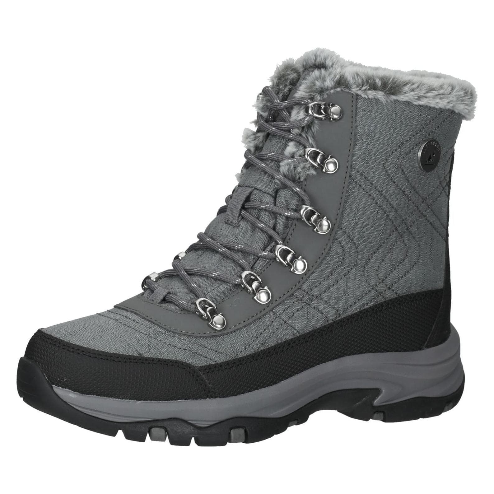 Skechers, Vrouwen, Laarzen, Dames Enkellaarzen Warm gevoerd 167283, Grijs, (36)
