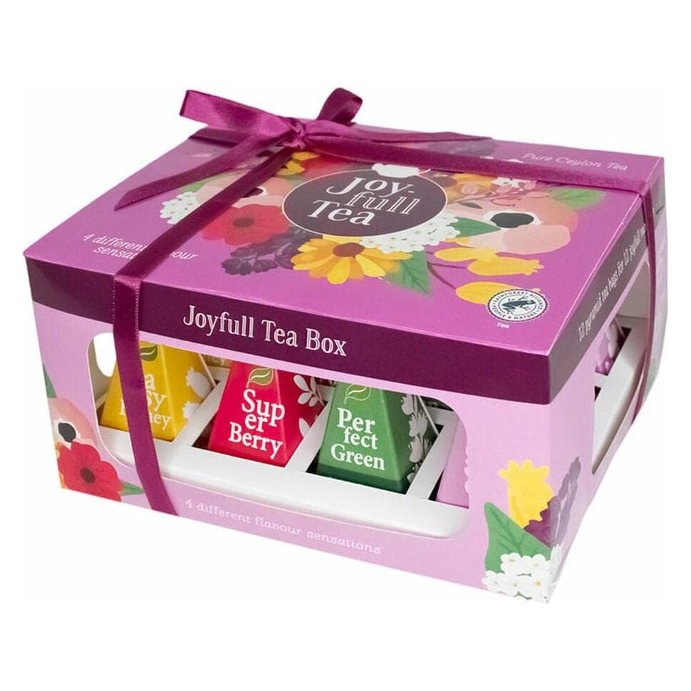 Tector Joyfull pyramid tea box, 4 flavors, 12 bags, Accessoires voor thee, Veelkleurig