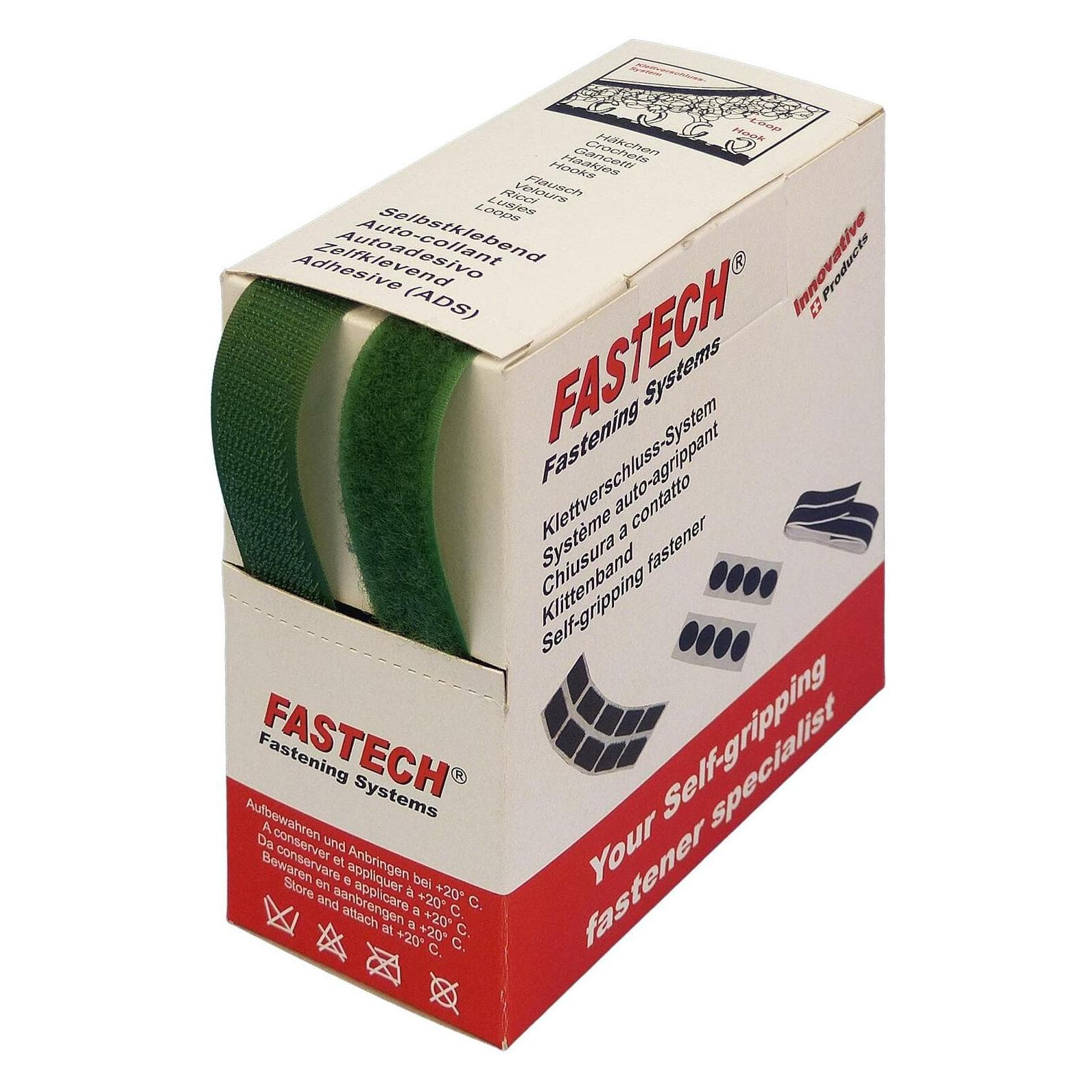 Fastech, Klittenband strips, B20-STD033505 Nastro a strappo da cucire Lato morbido e lato rigido L x 5 m 20 (20 mm)