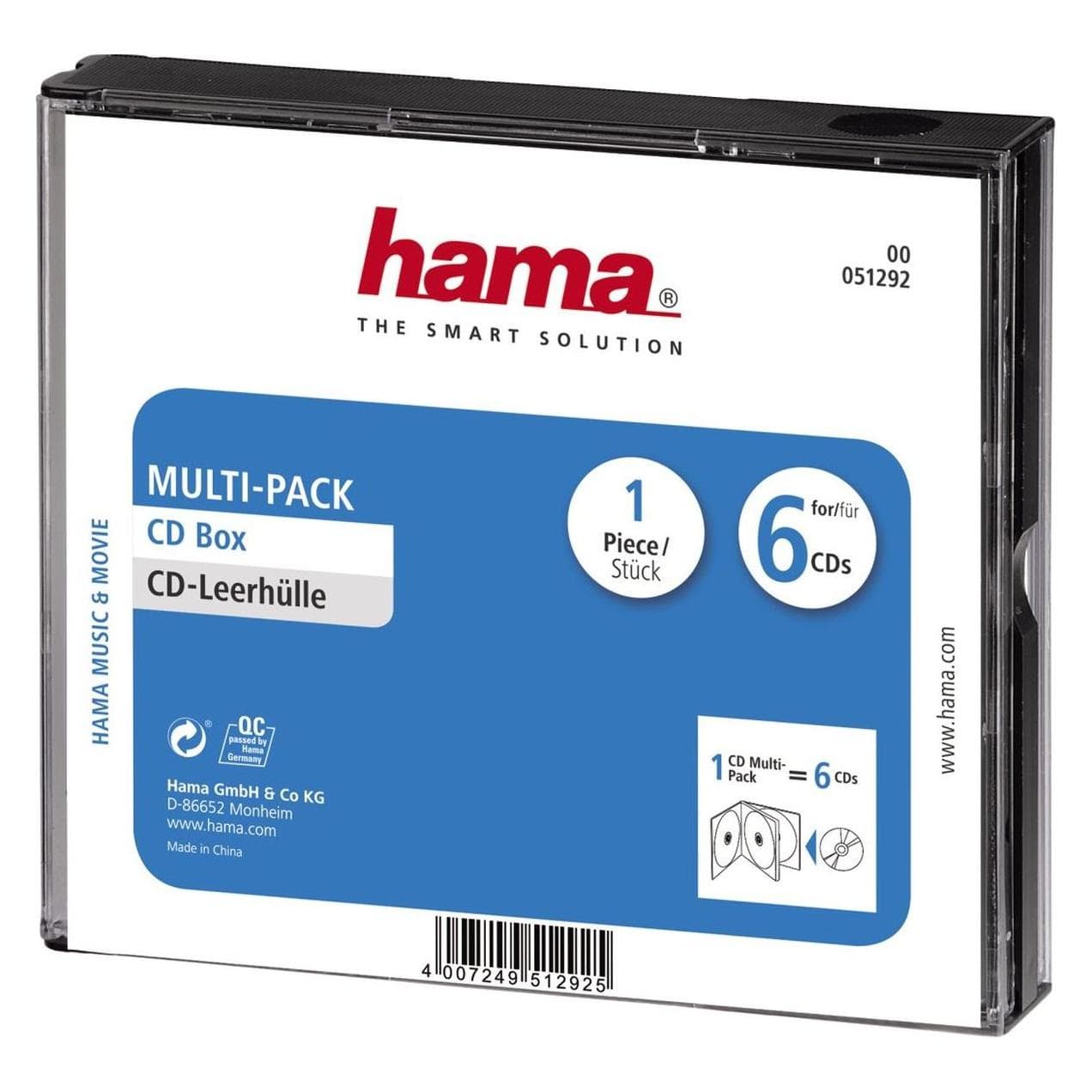 Hama CD Multipack Lege Hoesjes 6-Pack, Optische media-accessoires