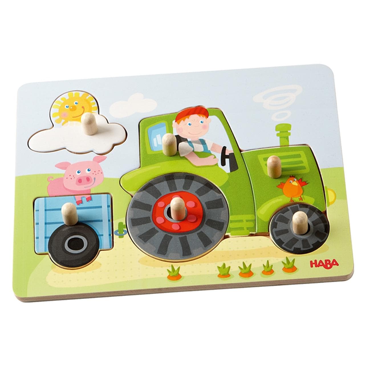 Haba Peter's boerderij grijp puzzel (6 onderdelen)