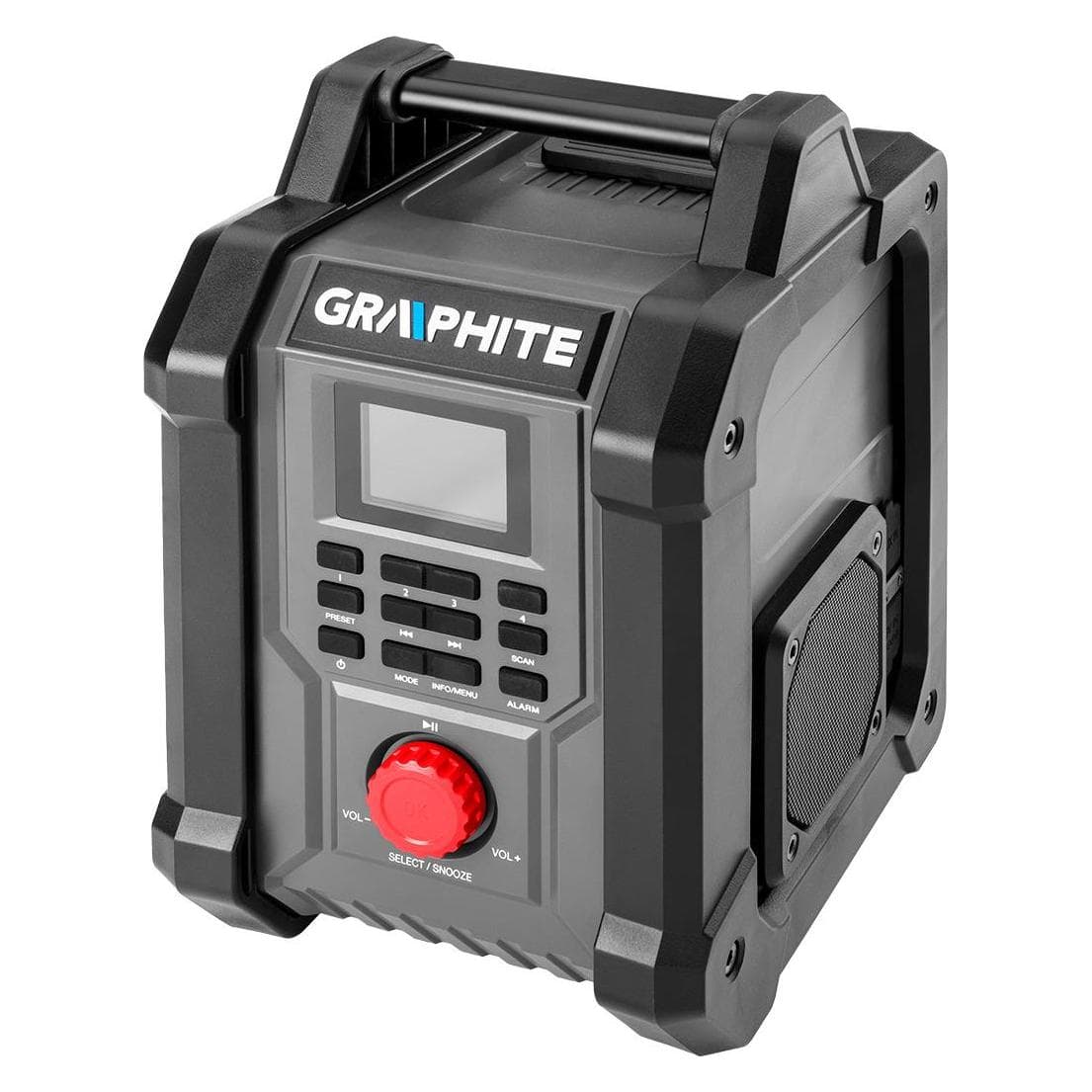 Graphite Batterij en netvoeding + 18 V radio zonder batterij (FM), Radio, Zwart